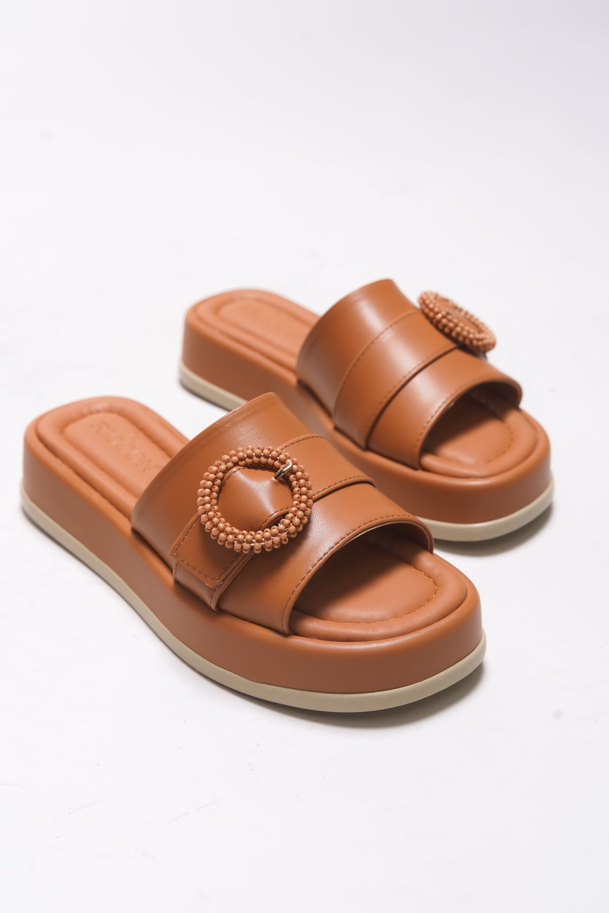Riccon-Γυναικείες Παντόφλες Elyenmia 0012795 Tan Skin 6