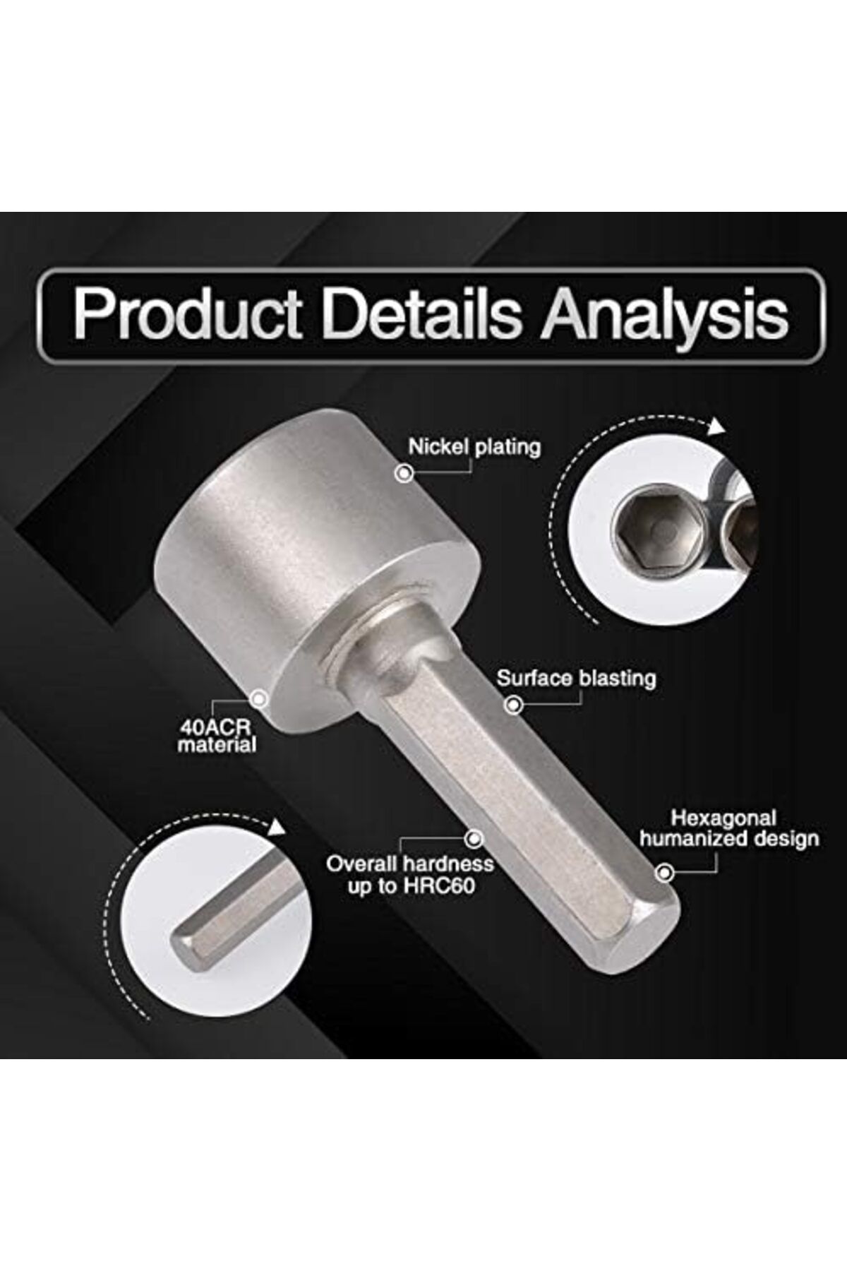 Generic-مجموعة رؤوس مفكات الصواميل سريعة التغيير، مكونة من 14 قطعة، ساق سداسية مقاس 1/4 بوصة 6