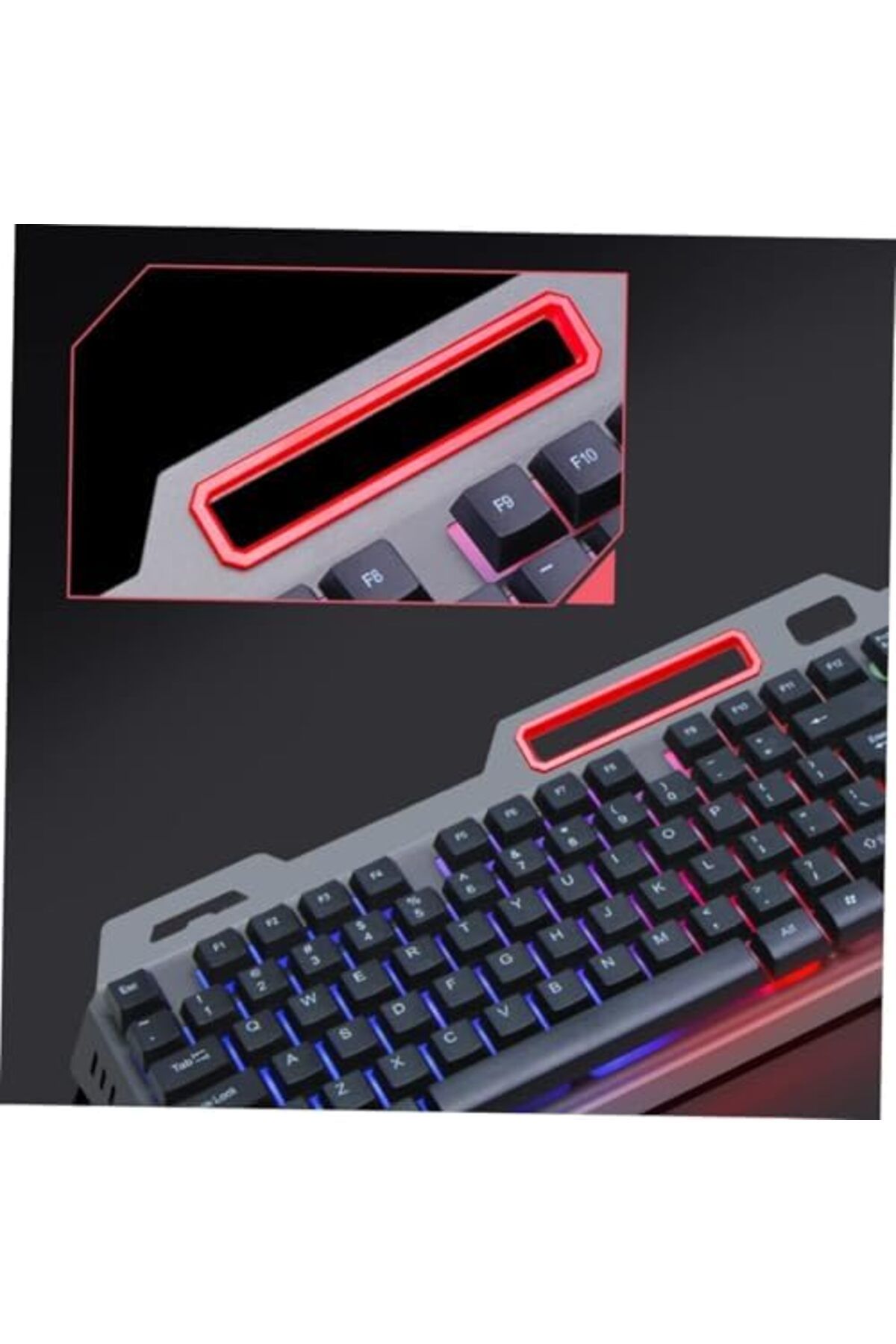 Generic-لوحة مفاتيح الألعاب MUNTAQI RGB - لوحة مفاتيح سلكية ذات إحساس ميكانيكي مع إضاءة خلفية LED، مضادة للظلال، Ergo 5