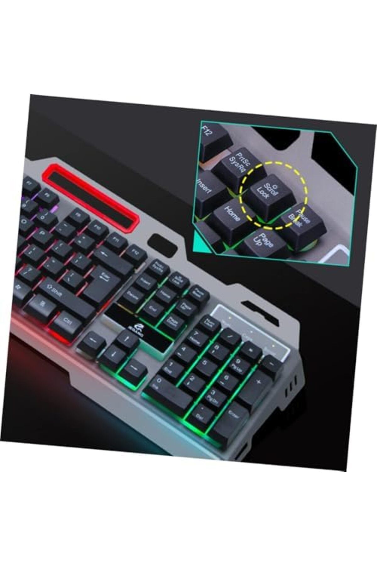 Generic-لوحة مفاتيح الألعاب MUNTAQI RGB - لوحة مفاتيح سلكية ذات إحساس ميكانيكي مع إضاءة خلفية LED، مضادة للظلال، Ergo 4