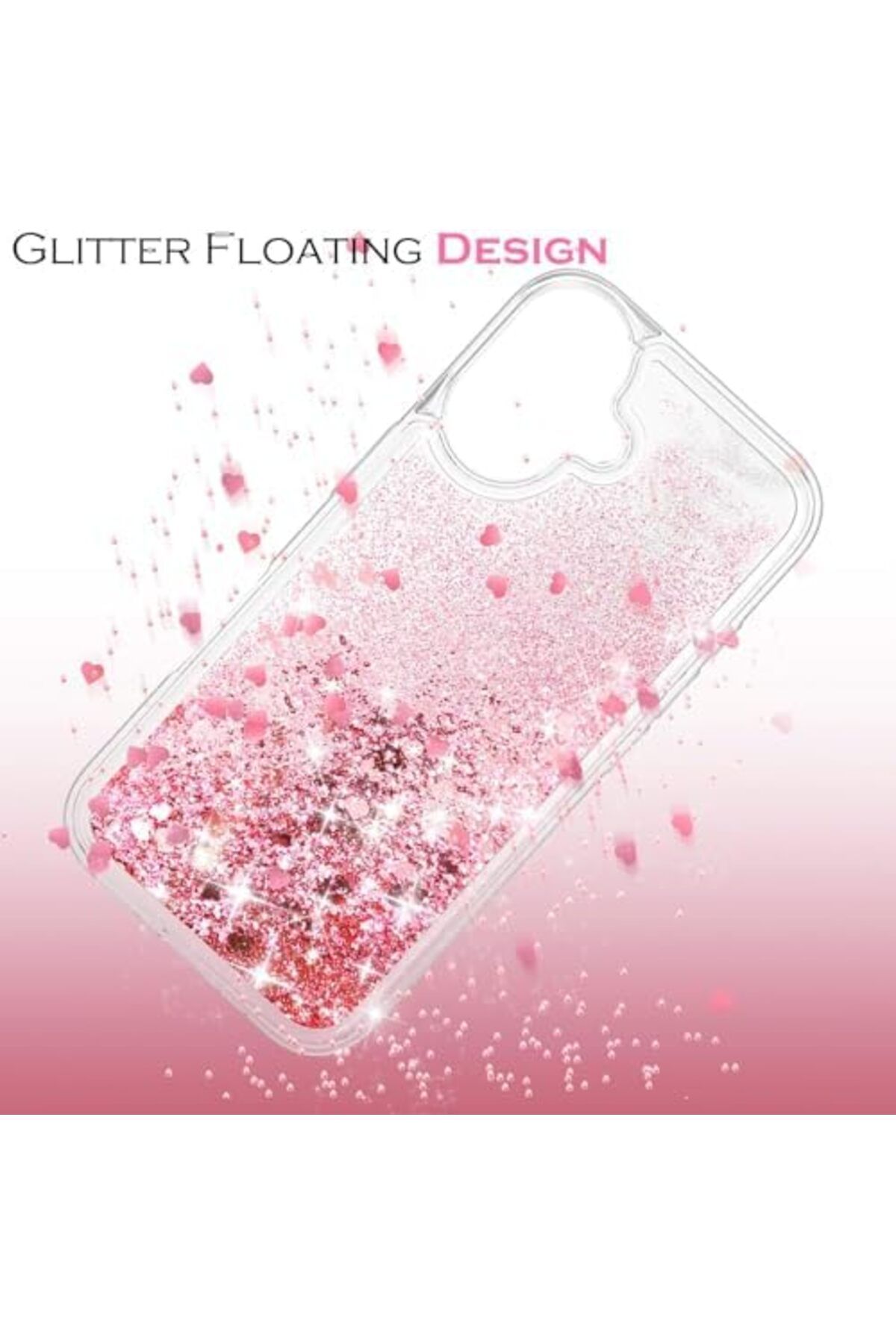 Generic-16 Case, Clear Design Bling Flowing Liquid Floating Sparkle Colourful Glitter Waterfall TPU Protecti 4