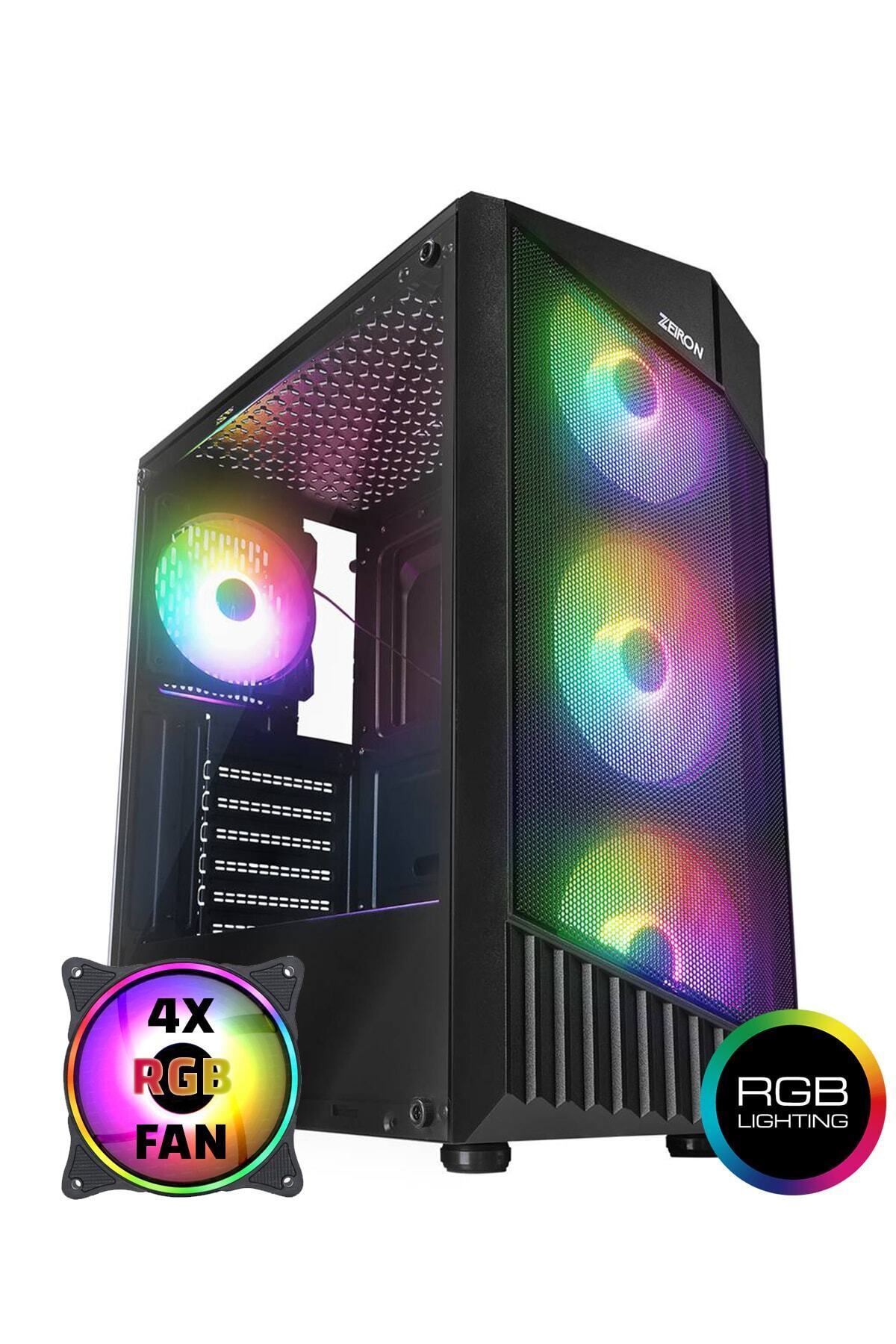 zoko Montreal 4x120mm RGB Fanlı Mesh Panel Mid-Tower Gaming Oyuncu Bilgisayar Kasası