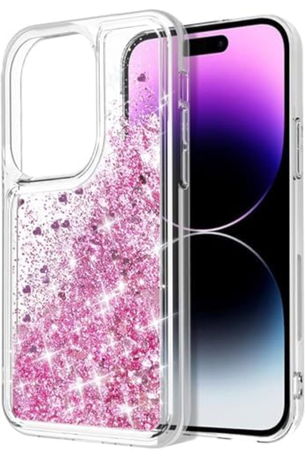 Generic-14 Pro Case, Bling Moving Liquid Floating Sparkle Colorful Glitter Waterfall TPU Protective Case wit 5