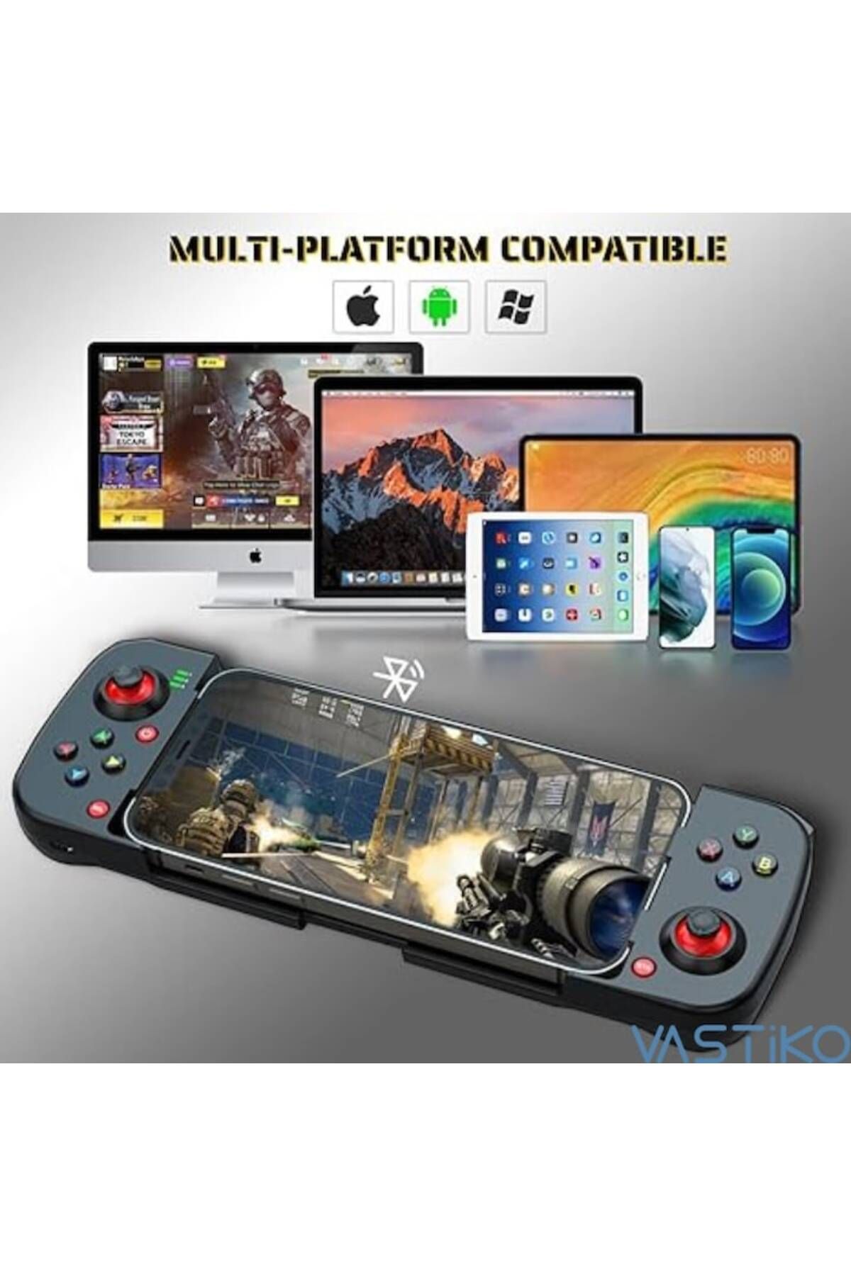 VASTiKO-Controller de Gaming pentru Telefoane, - Compatibil Android, iOS, Windows, Bluetooth 5.0, 10