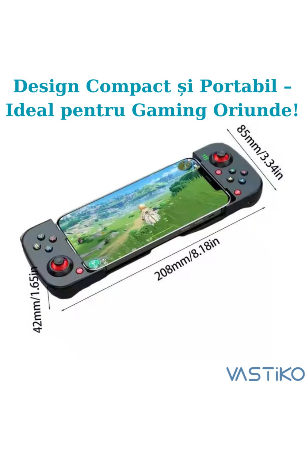 VASTiKO-Controller de Gaming pentru Telefoane, - Compatibil Android, iOS, Windows, Bluetooth 5.0, 9