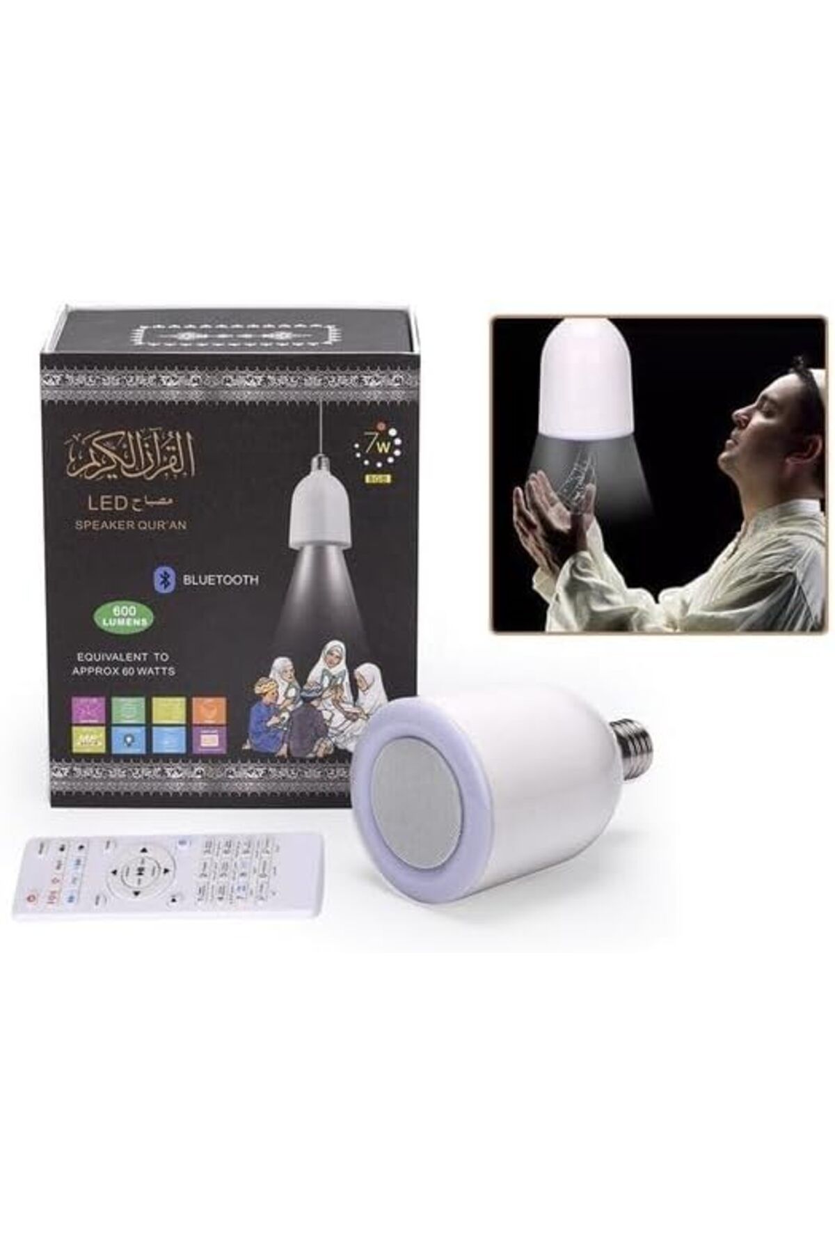 Generic-سماعة قرآن مع مصباح LED وجهاز تحكم عن بعد بلوتوث 2