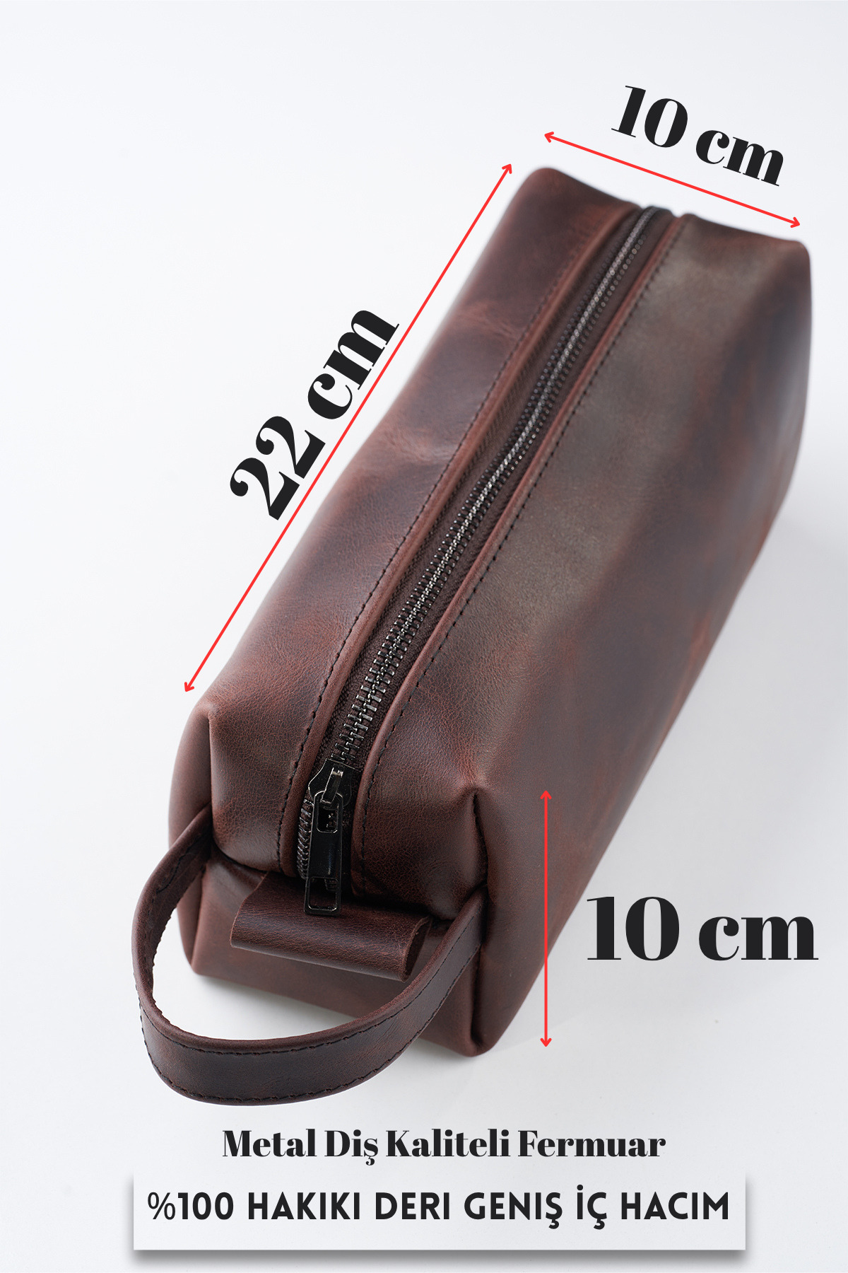 CGN Leather Dopp Kit Çanta Hakiki Deri görsel 2