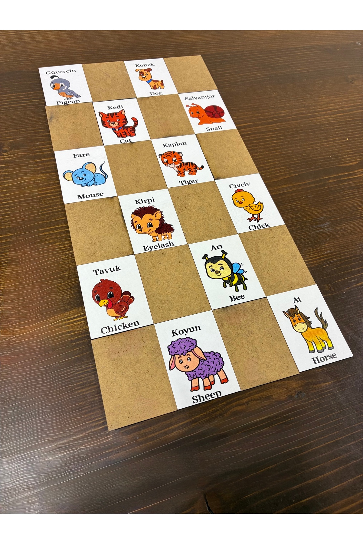 wudie Ahşap Zeka Kartları Eşleştirme Oyunu Ahşap Pazıl Oyuncak Sevimli Orman Hayvanları montessori fotoğrafı 3 (önizleme)