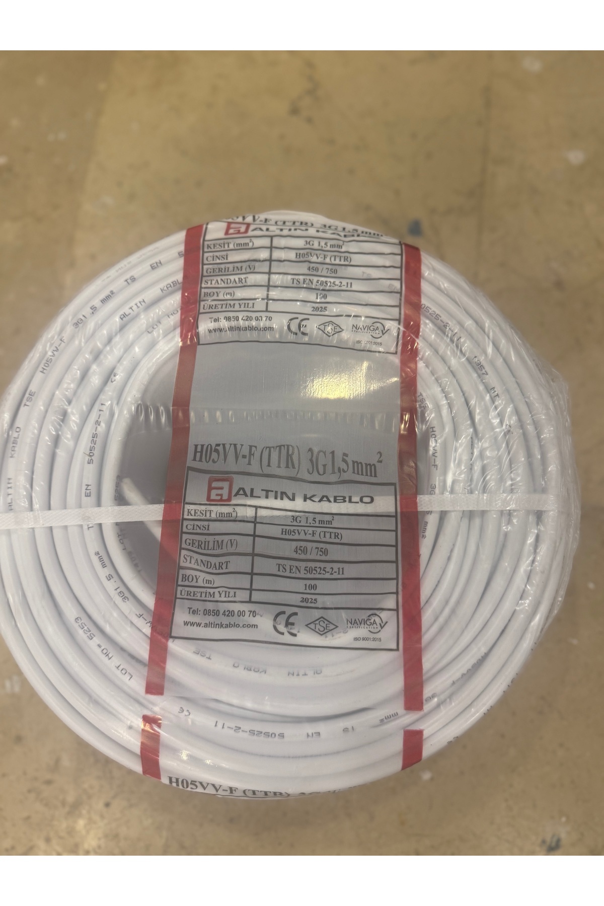 Altın Kablo 3x1,5 TTR Kablo 100 mt