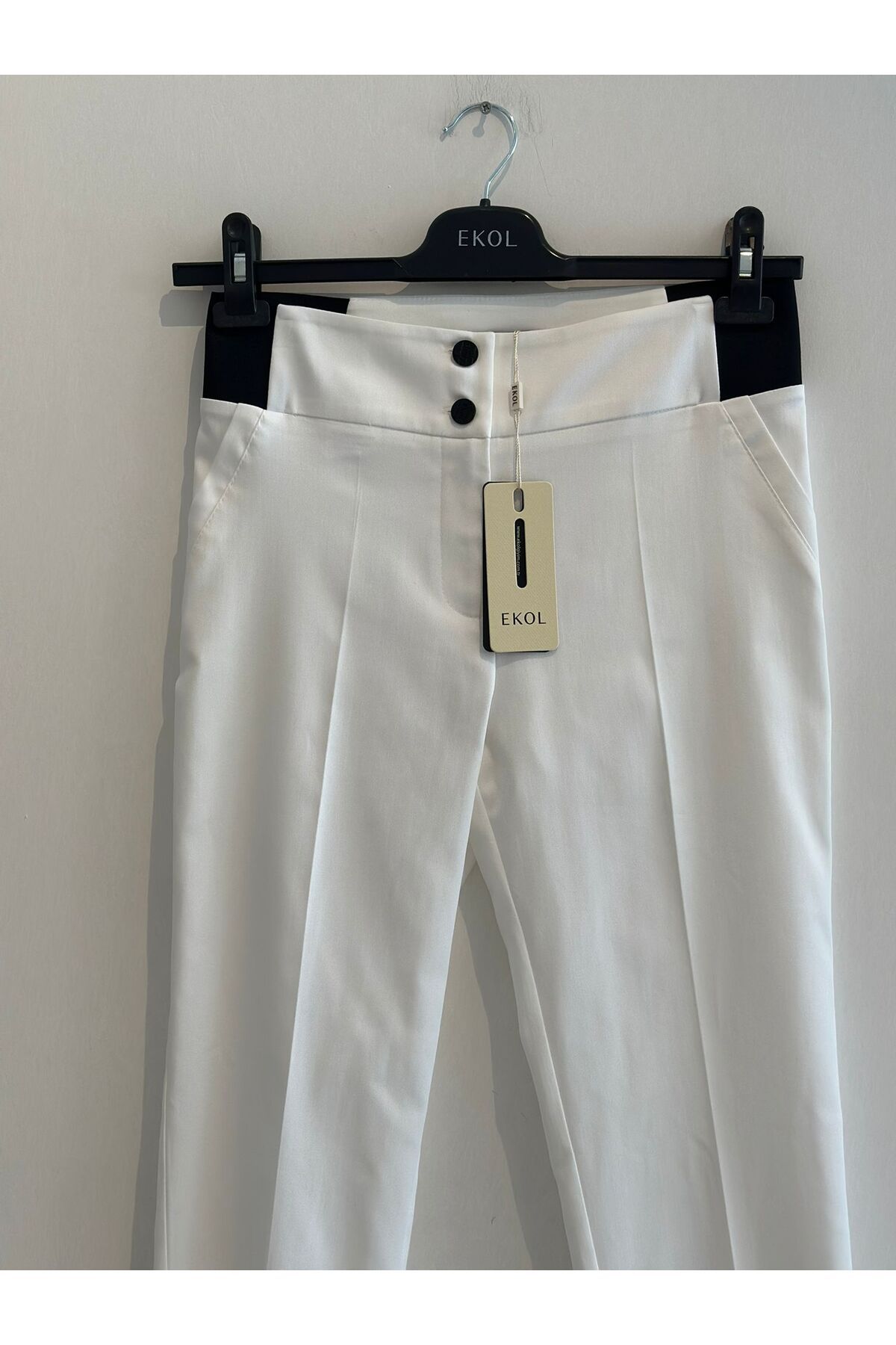Ekol-Double Button Trousers with Elastic Waist 2