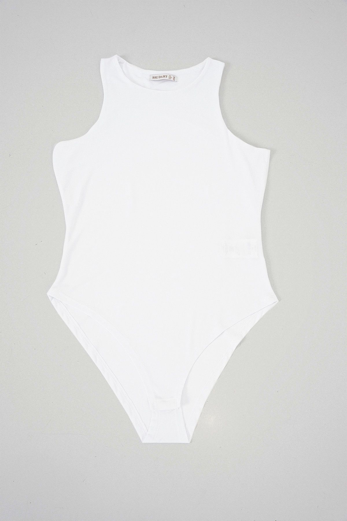 Bigdart-Γυναικείο κορμάκι με γιακά Halter 972 - Λευκό 4