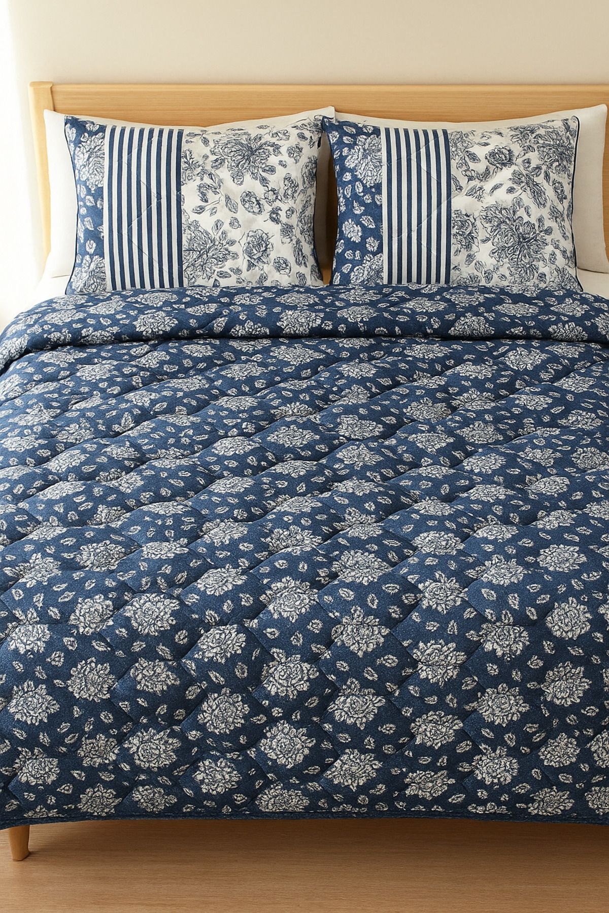 Mislina Home-Cayprus Dublu Matlasat Umplut Pique 4 Sezoane Honeycomb Dsn | Cadou husă de pernă |   200x230 cm 2