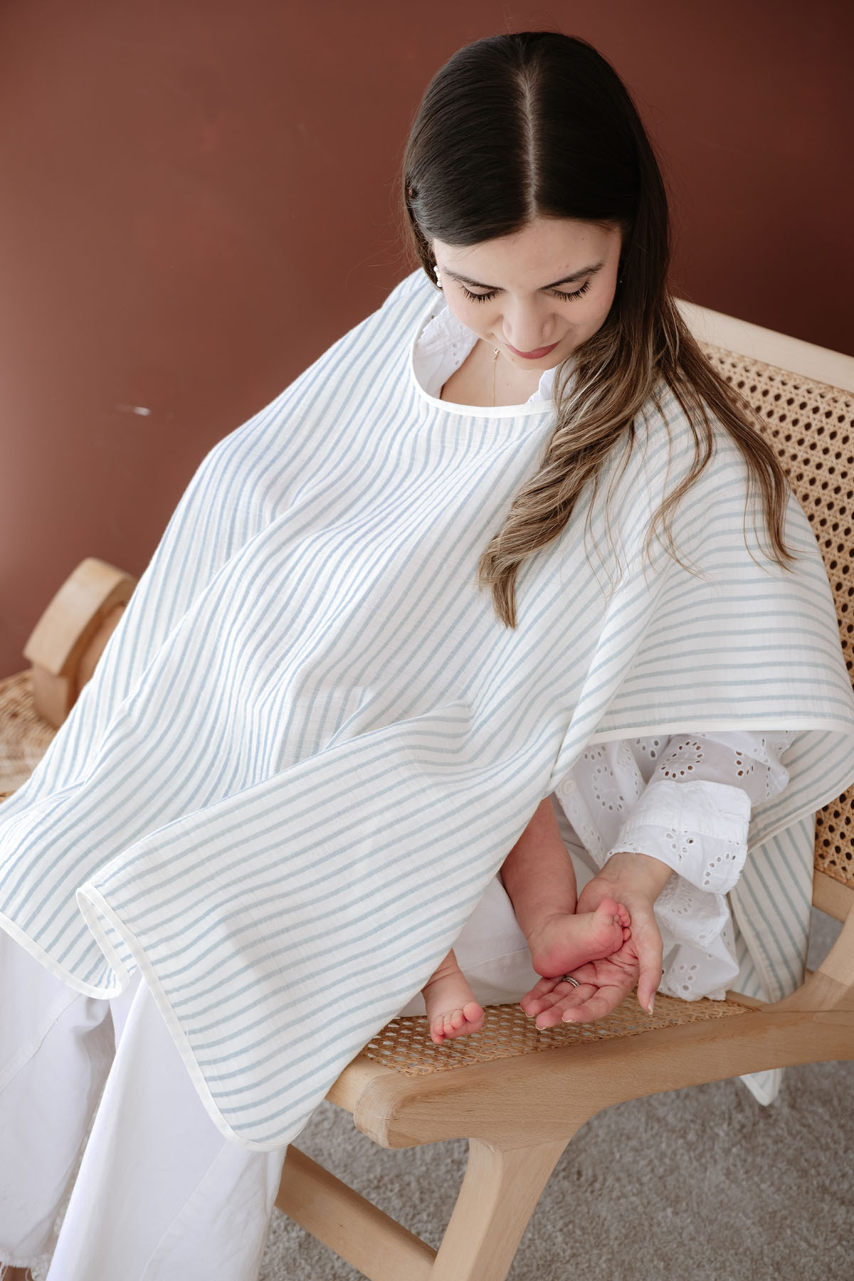 TBA COLLECTION Müslin Emzirme ve Puset Örtüsü | Line Series - Blue fotoğrafı 7 (önizleme)