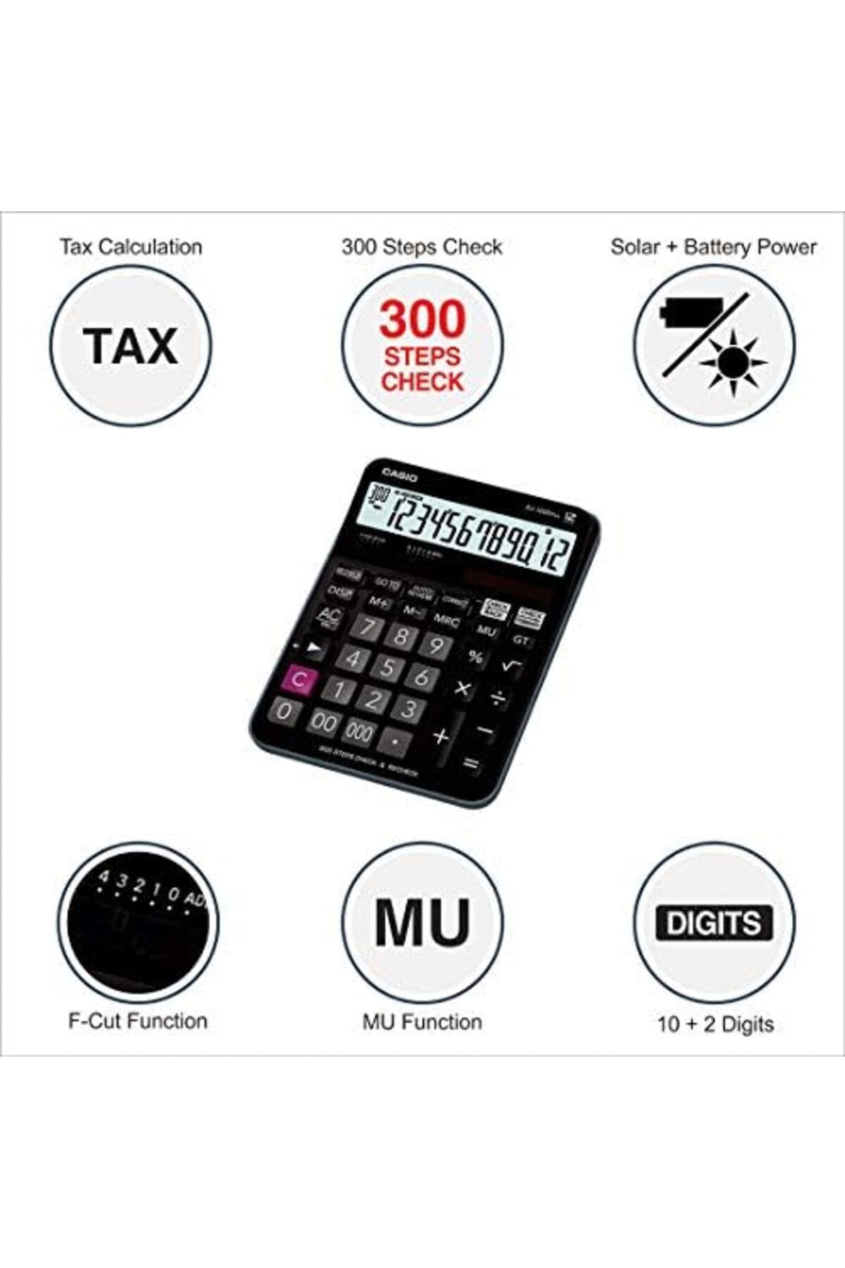 Casio-DJ-120D Plus 300 Steps Check and Correct Desktop Calculator with Bigger Screen/Keys (12 Digit) 2