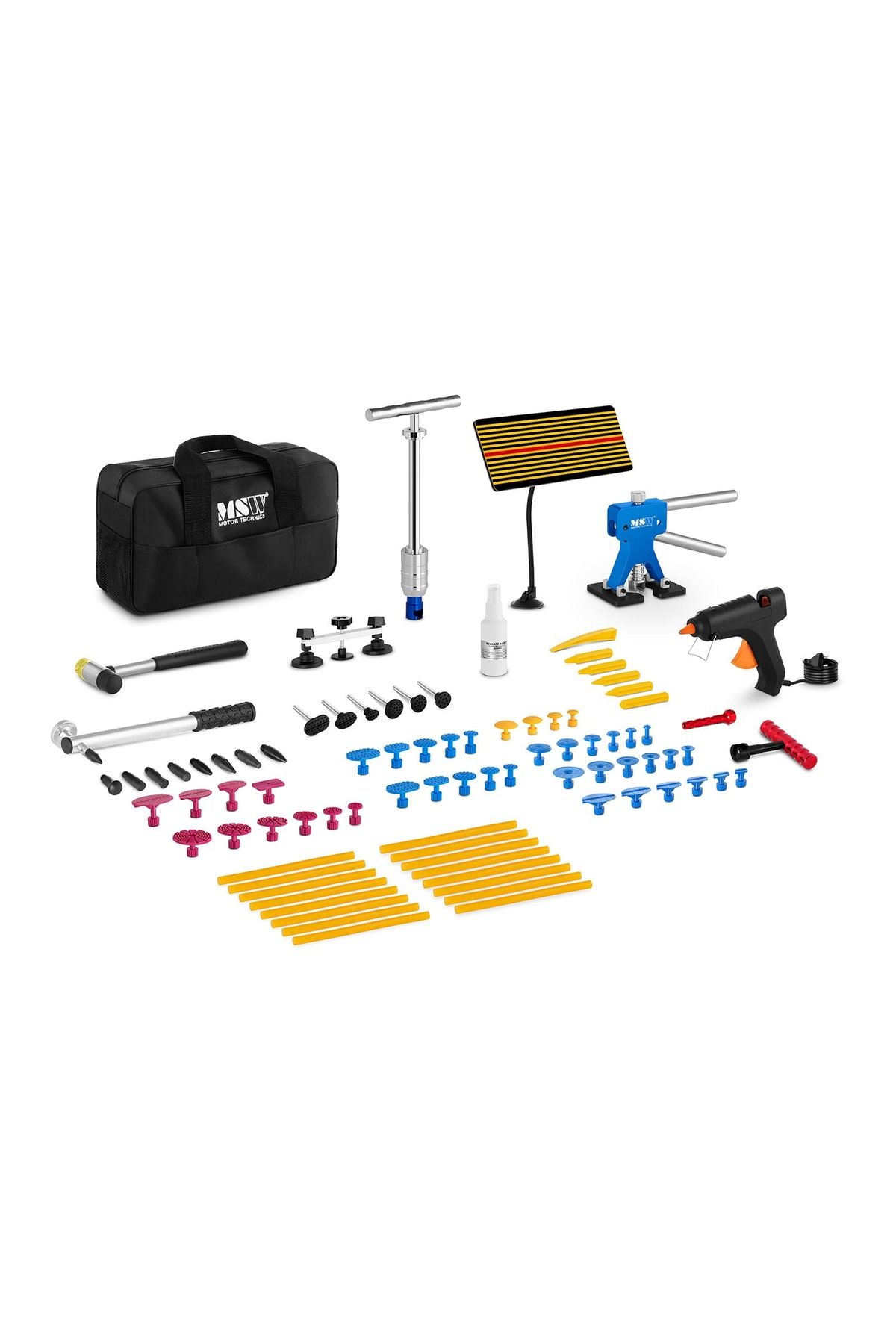 MSW Kit De Reparații Pdr Pentru Îndepărtarea Loviturilor Din Caroserie Profi - 90 De Bucăți - One Size