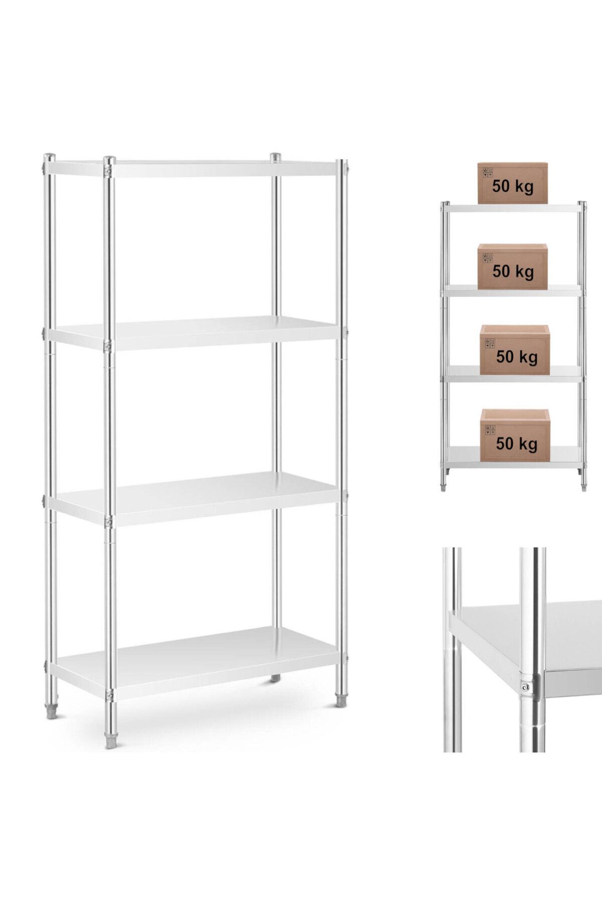 Royal Catering Raft Metalic Pentru Depozitare Catering Până La 200 Kg 90 X 40 X 180 Cm - One Size