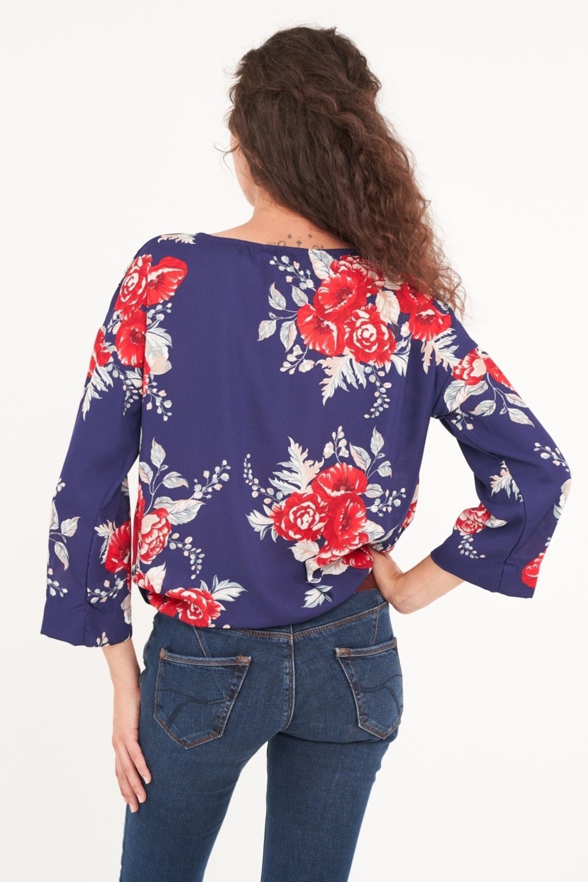 Timeout-Camasa dama maneca scurta cu imprimeu floral 4