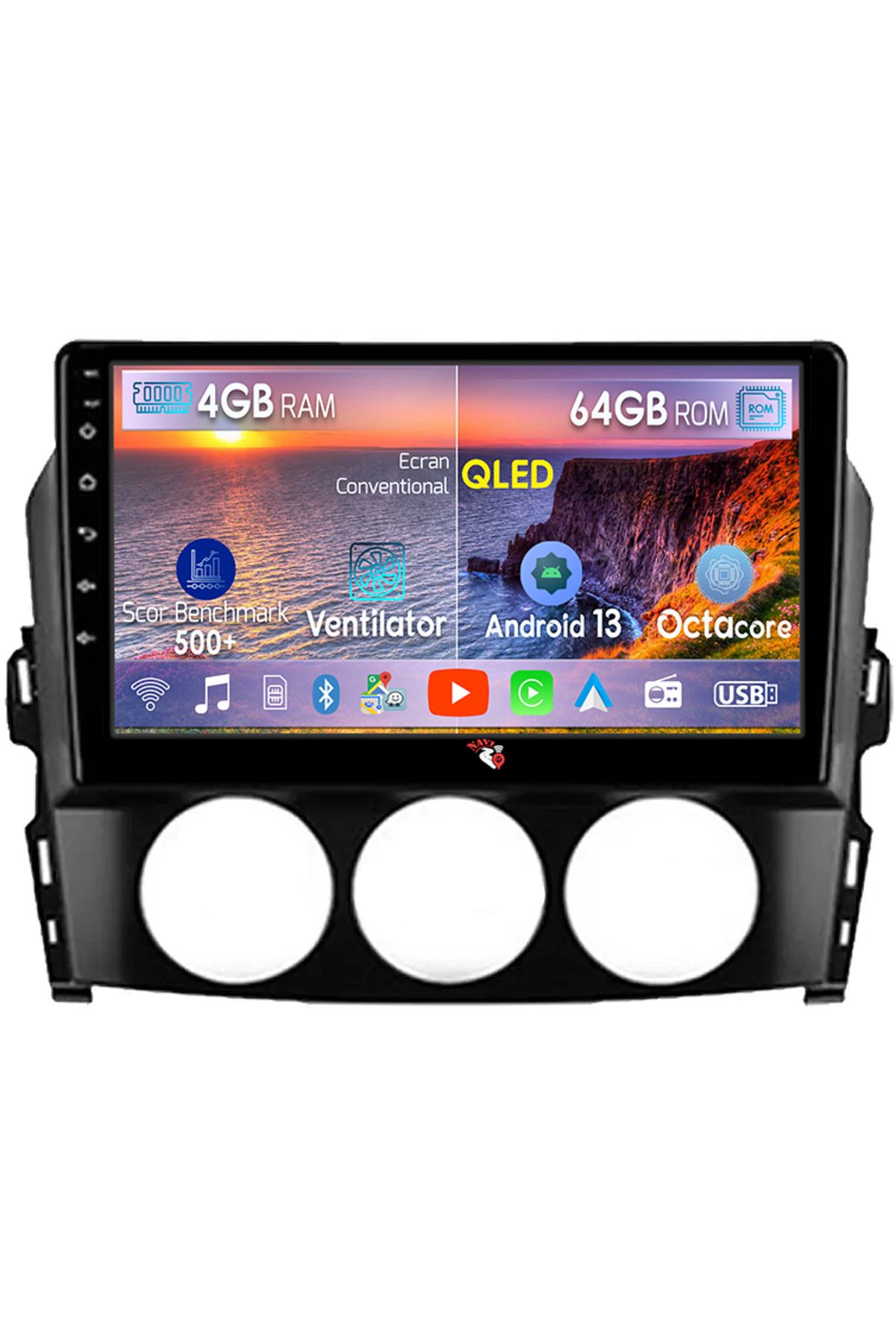 navi-it-Navigatie dedicata Mazda MX-5 2008-2015, 4GB RAM 64GB ROM, Octacore, Android 13, Display QLED 9", DS 1