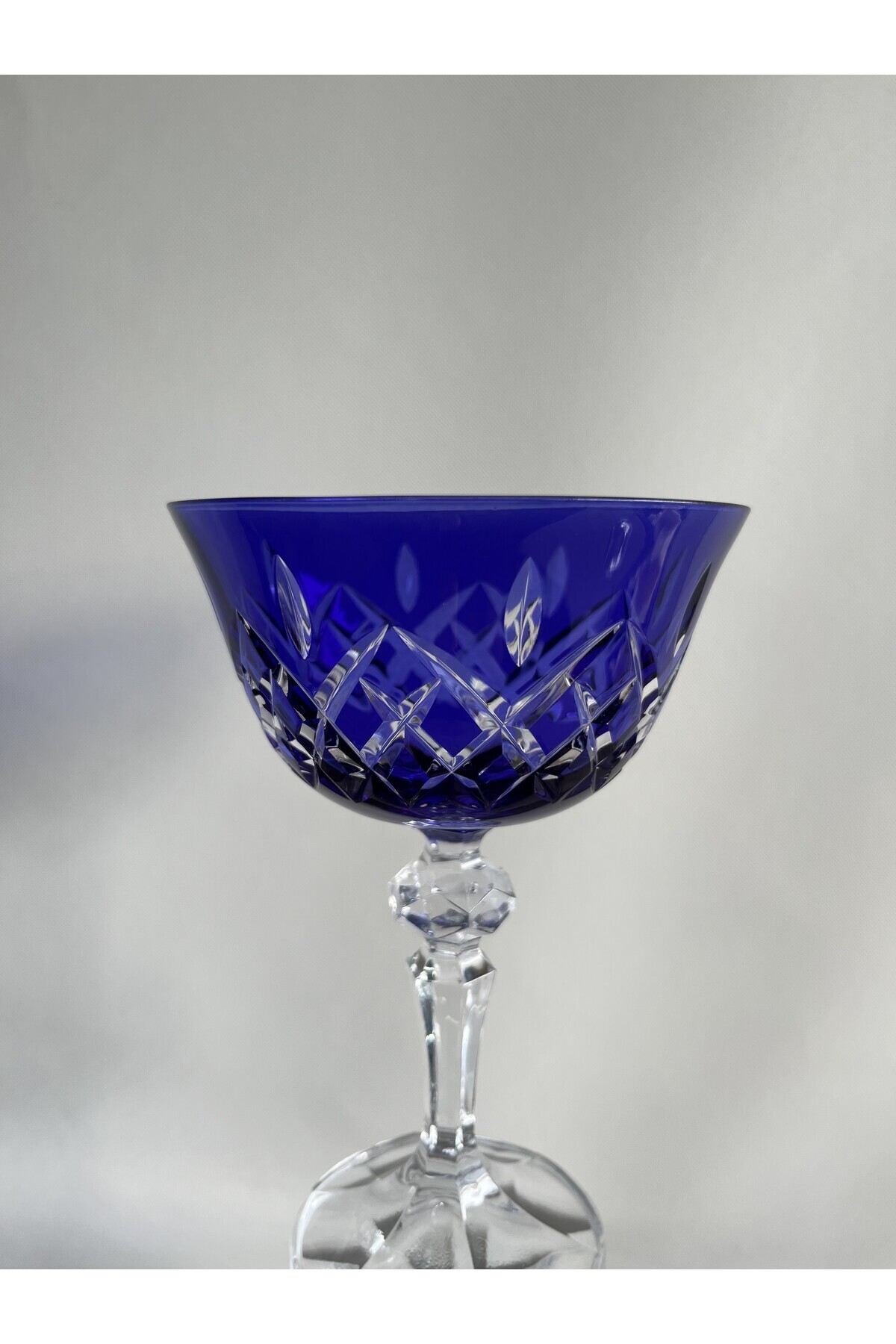 DECOSTYLE-Crystal Bohemia Colored Footed Decor Square 1 Pcs Mouth Width 10.5 cm Height 15 cm 2