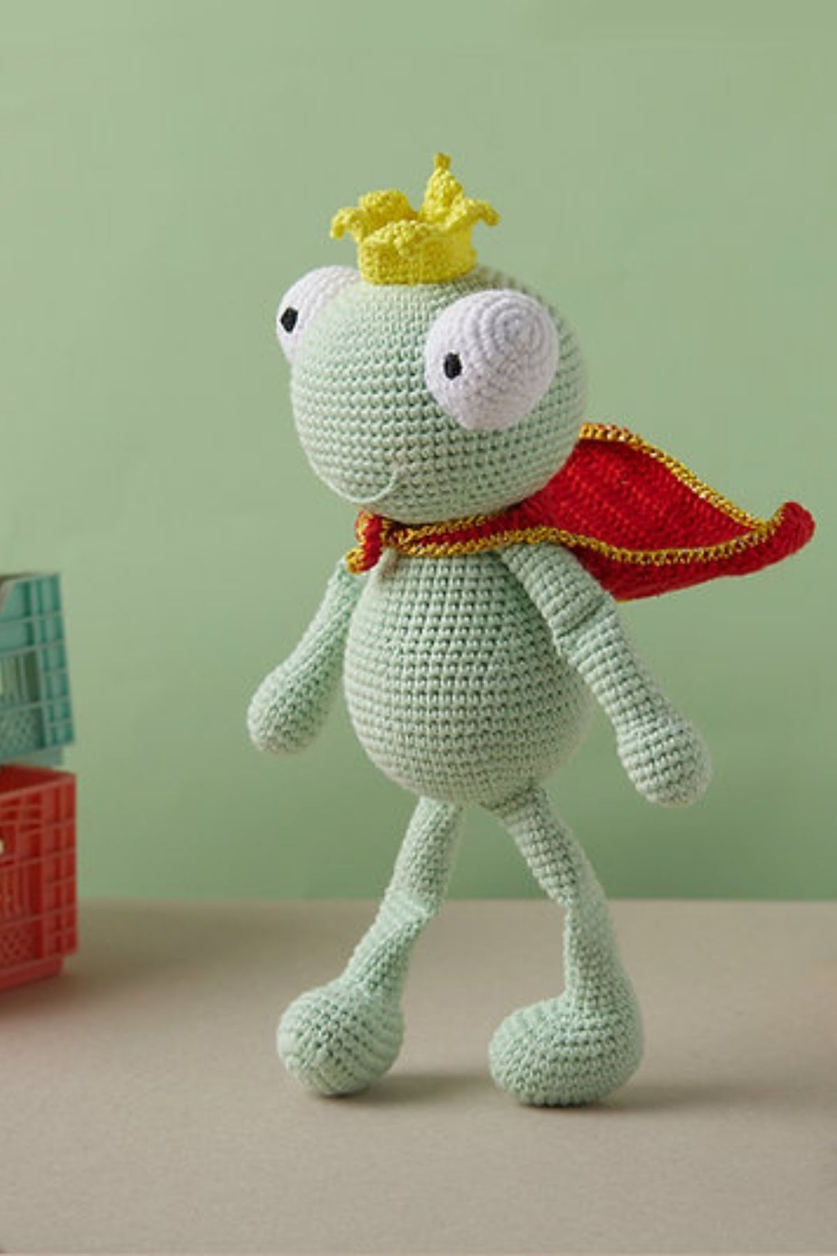 Amigurumi Örgü Bebek Çocuk Doğal Oyun Arkadaşı Oyuncak Kurbağa Prens
