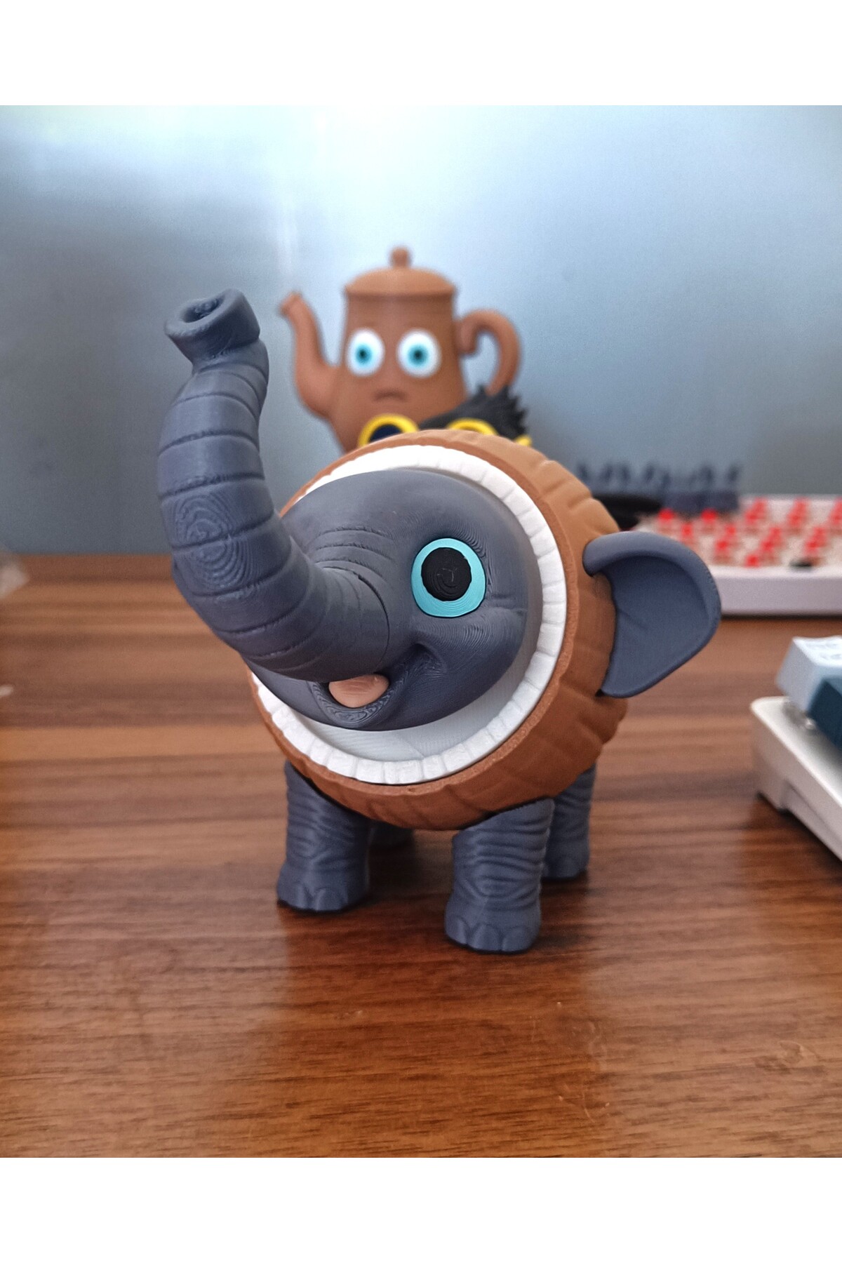 3D Baskılı Mafsallı Fil Figürü - Masaüstü Oyuncak - İsim Yazılabilir