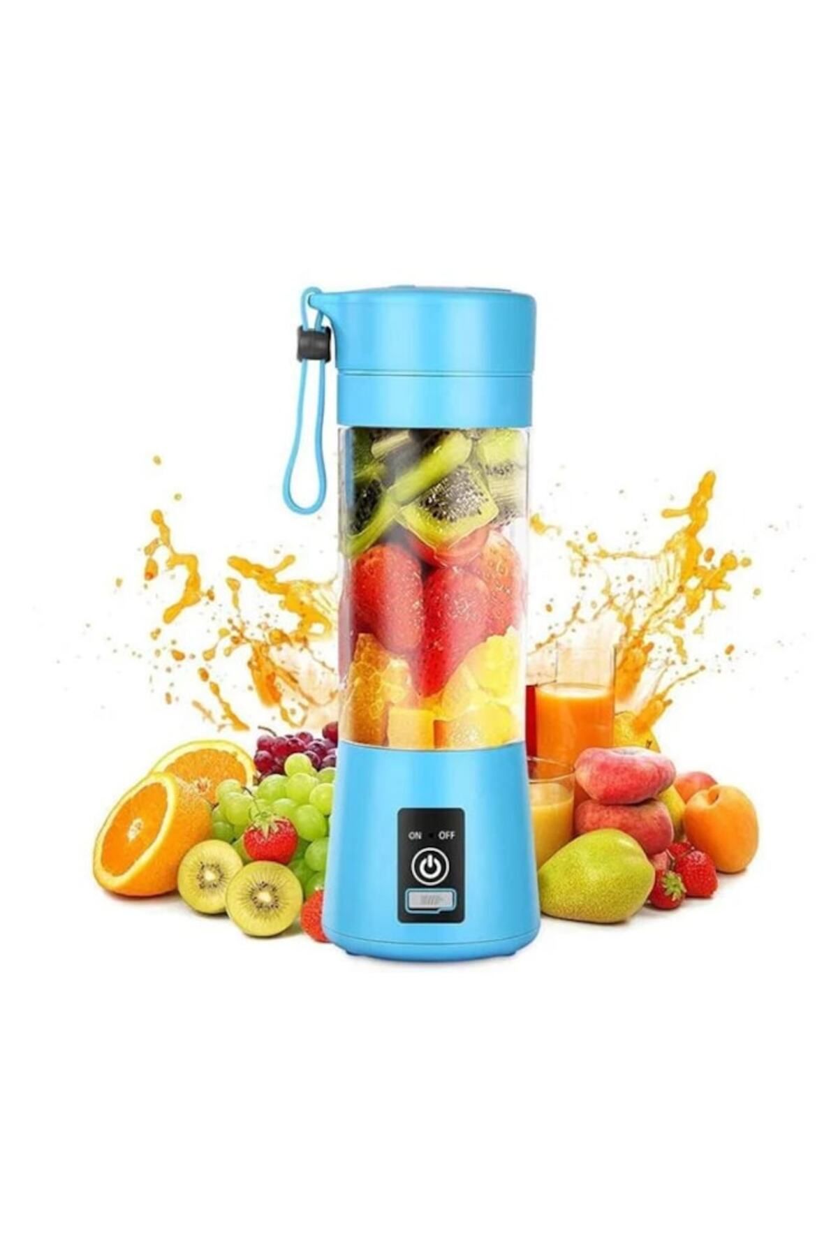 Jumbo-Mini Portable Blender Rechargeable via USB with Transparent Plastic and Silicone Handle 380ml 3