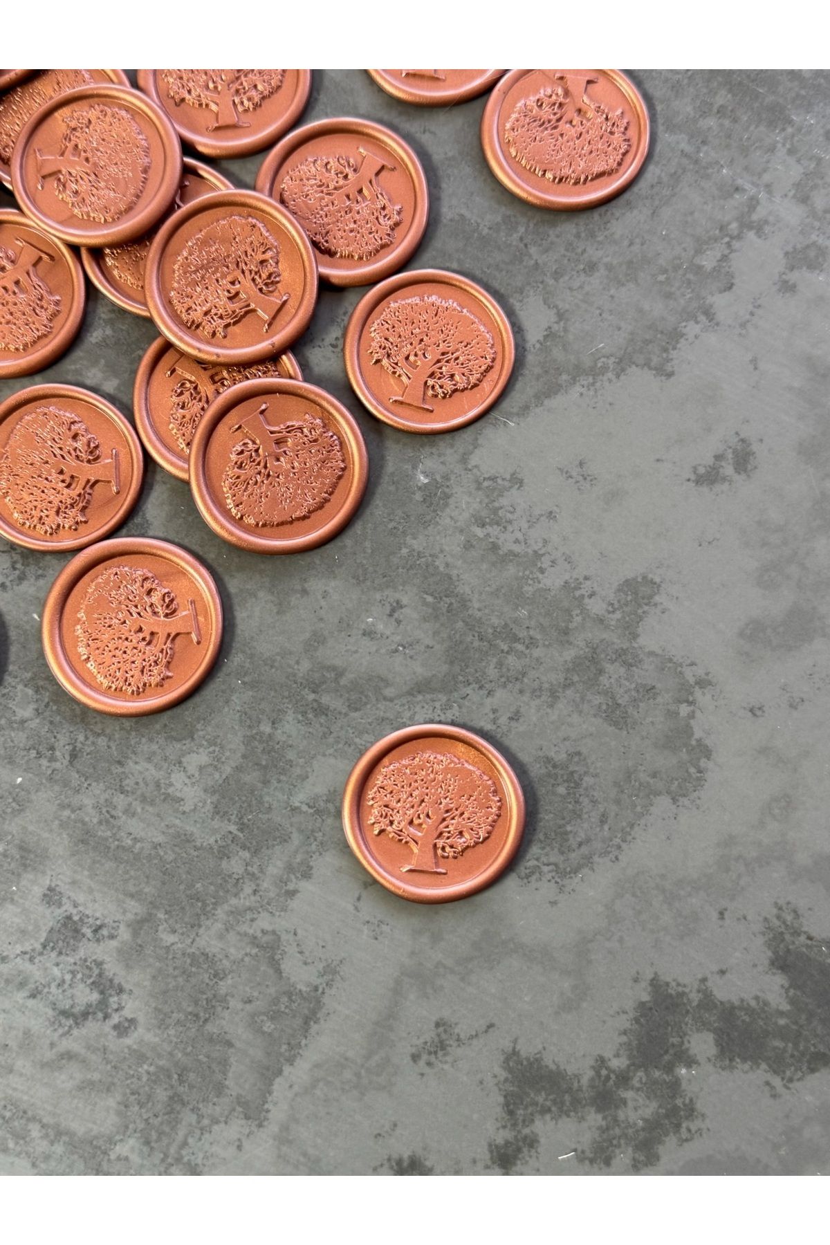OEM-10x Wax seal, "Stejar" pattern culoare Cupru/Sigiliu de invitație / Sigiliu de ceară/Invitatie nunta 4