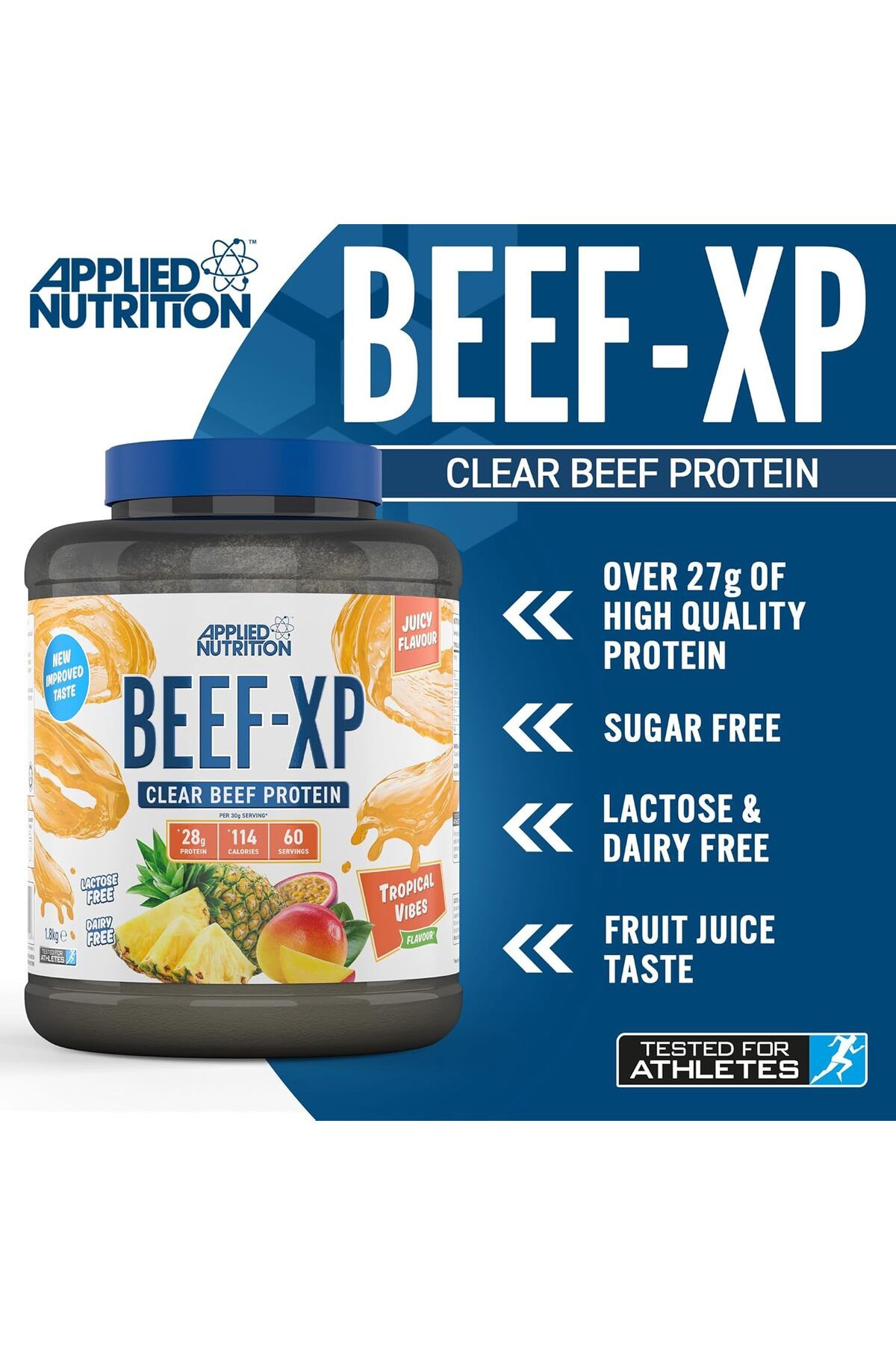 applied nutrition-Beef-xp Clear Hydrolysed Beef Protein Isolate, Tropical Vibes, 1.8 Kg 8