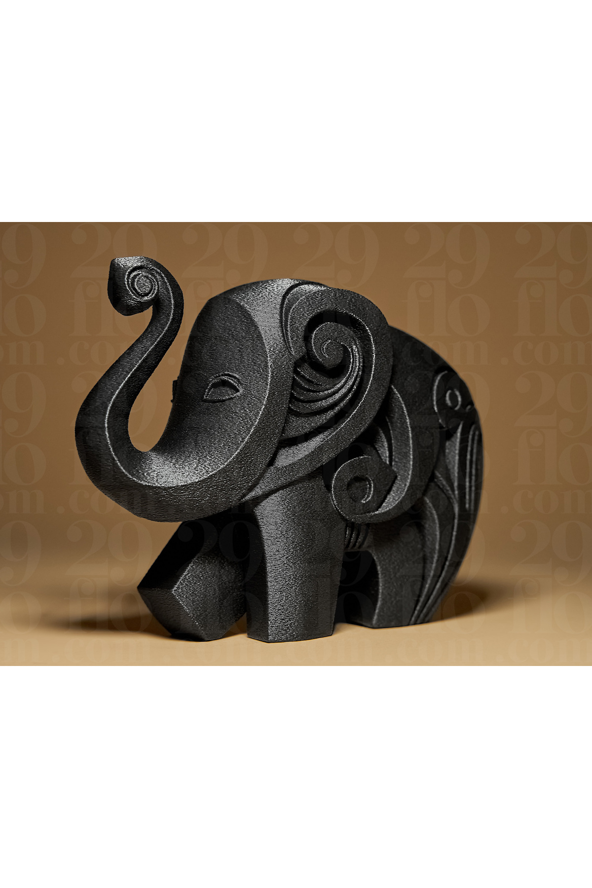 Figura di elefante felice stampata in 3D da 15x12 cm - Decorazione da scrivania - Il nome può essere scritto