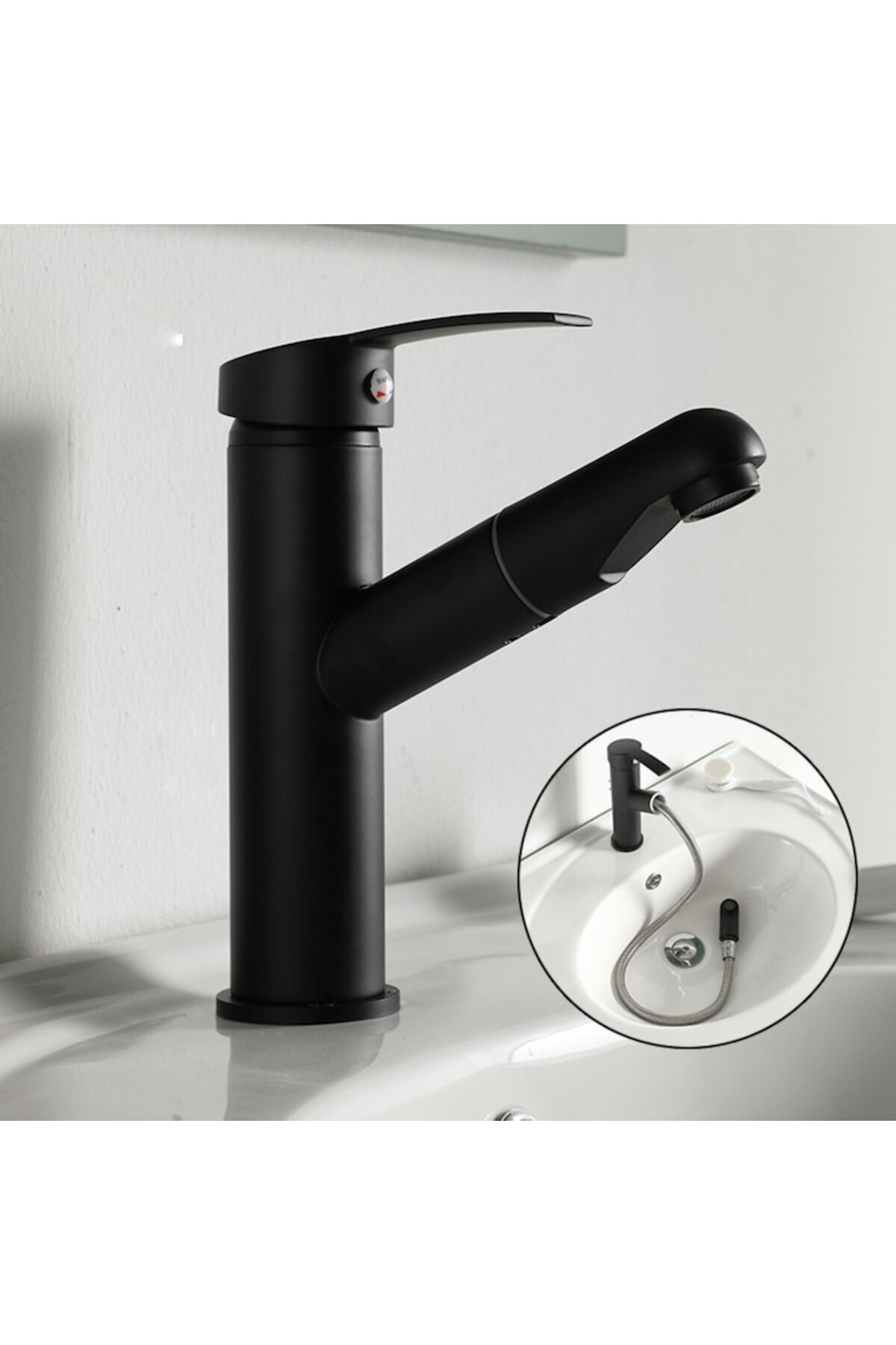 SMART GADGETS C&A-Bathroom Sink Faucet, Pull-Out Spout, Circular Model, Single Handle, Minimalist Design, Durable Stai 2