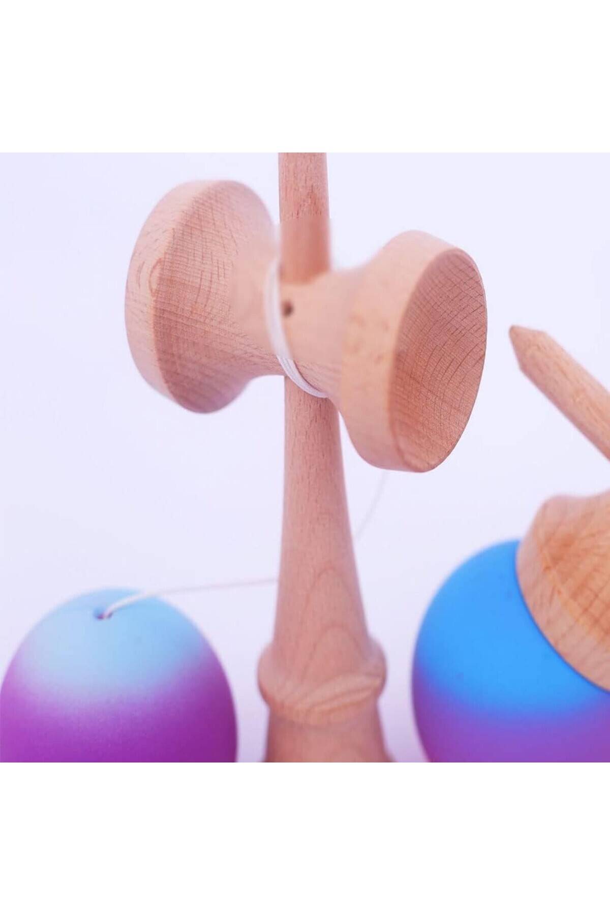 Flippy-Jucărie Kendama interactivă, Flippy, din lemn, 18 cm, gradient, roz/violet/albastru 3