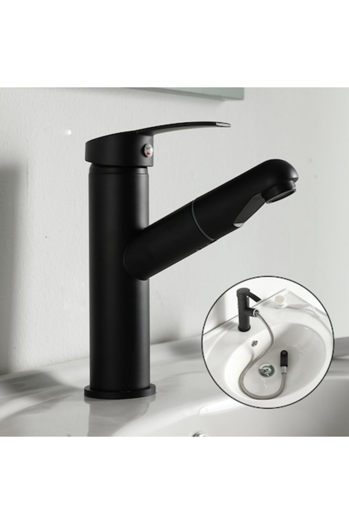 SMART GADGETS C&A-Bathroom Sink Faucet, Pull-Out Spout, Circular Model, Single Handle, Minimalist Design, Durable Stai 1