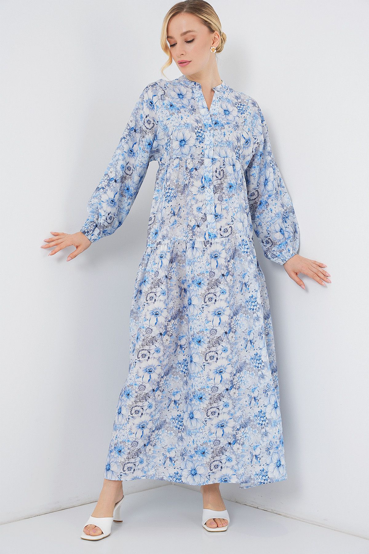 Bigdart-Rochie hijab cu model pentru femei 2583 - albastru 3