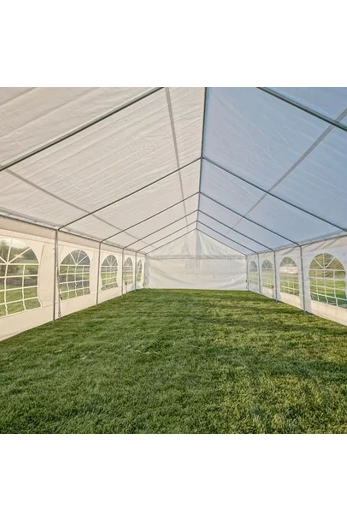 PROCART-Cort evenimente, pavilion 12x6x3,7 m, PVC ignifug, suprafață 72 mp, 12 ferestre 9