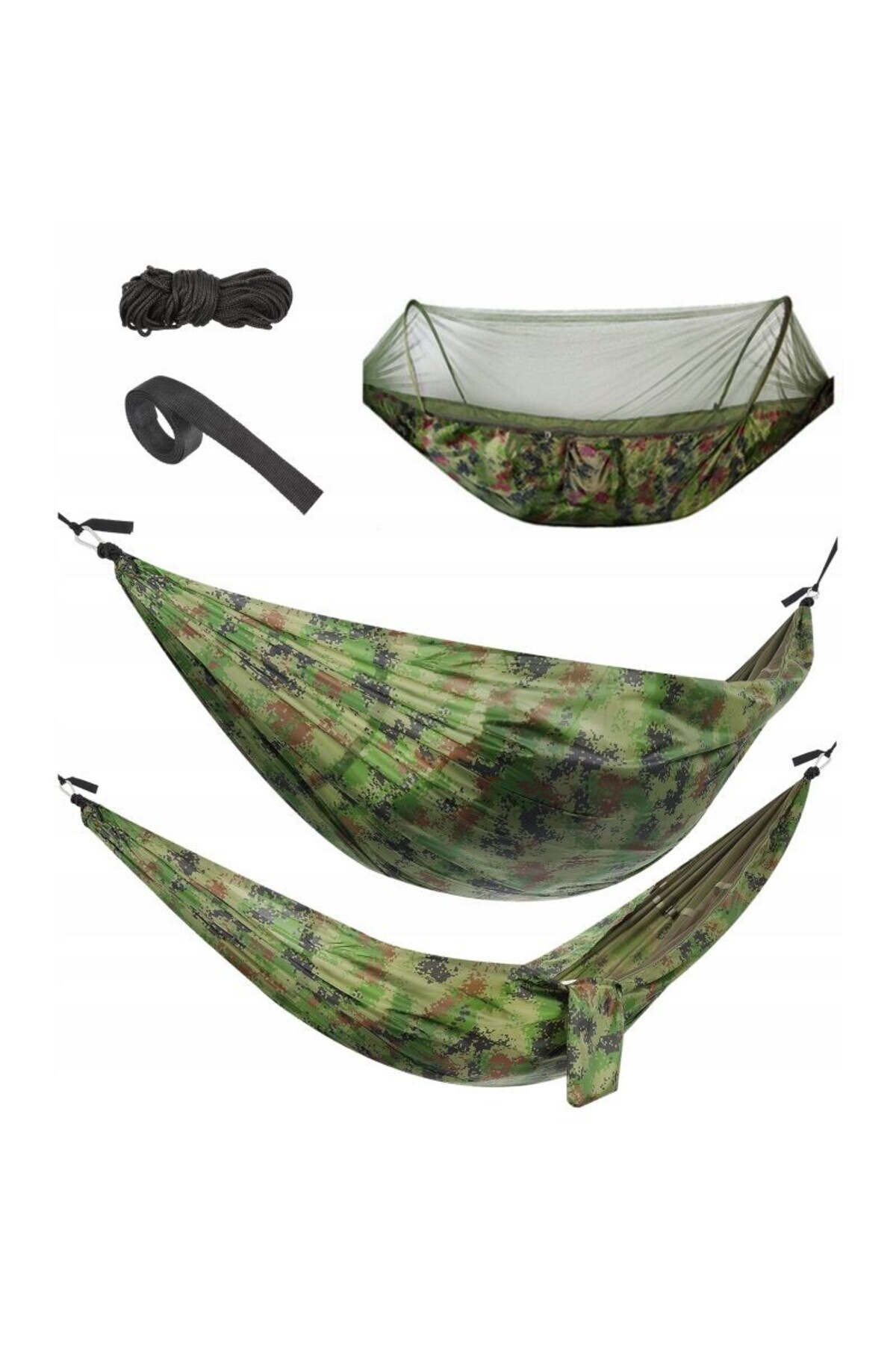 MT MALATEC-Army hammock 260x140 cm, anti-mosquito net, maximum load 150 kg, zipper closure, storage bag 2