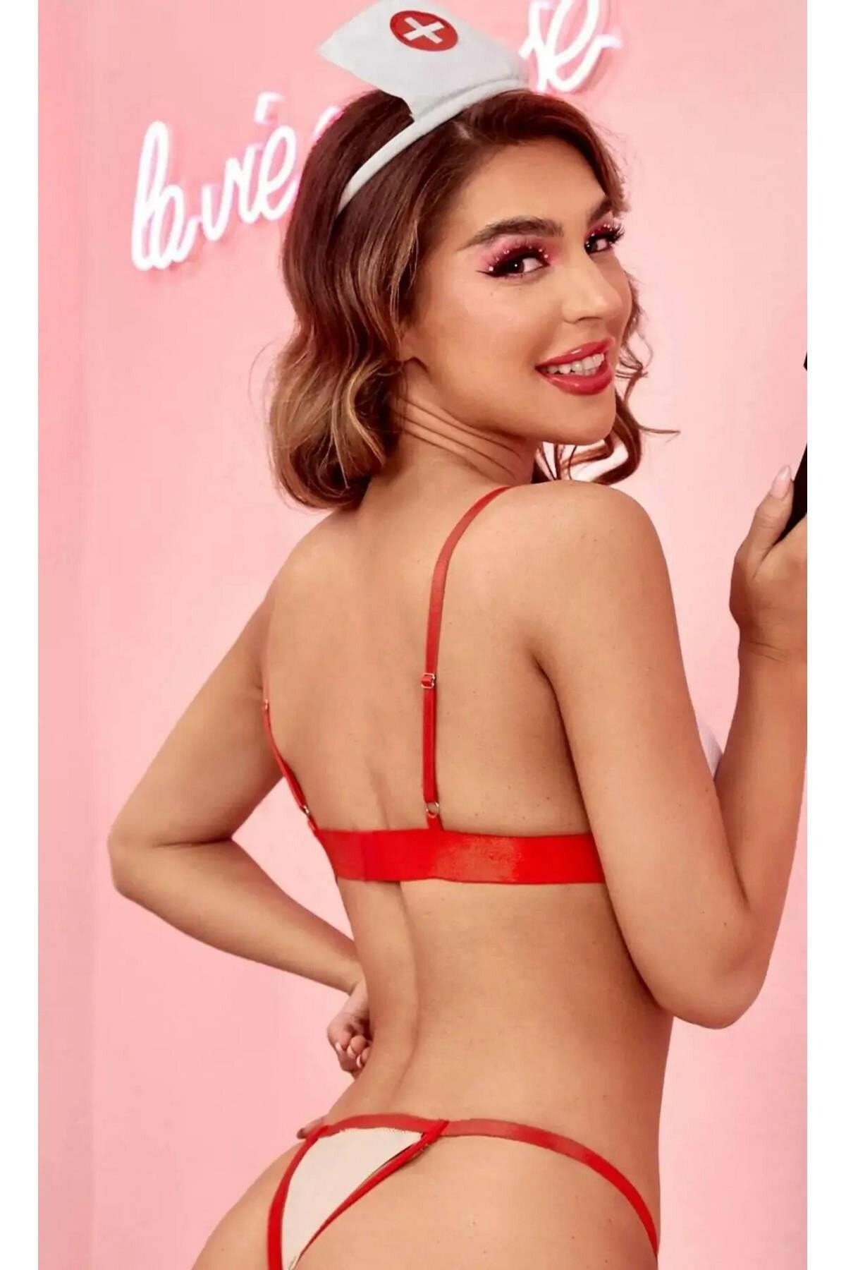 Dark Velvet Fantezi Gecelik Kostümü Beyaz ürün görseli 4