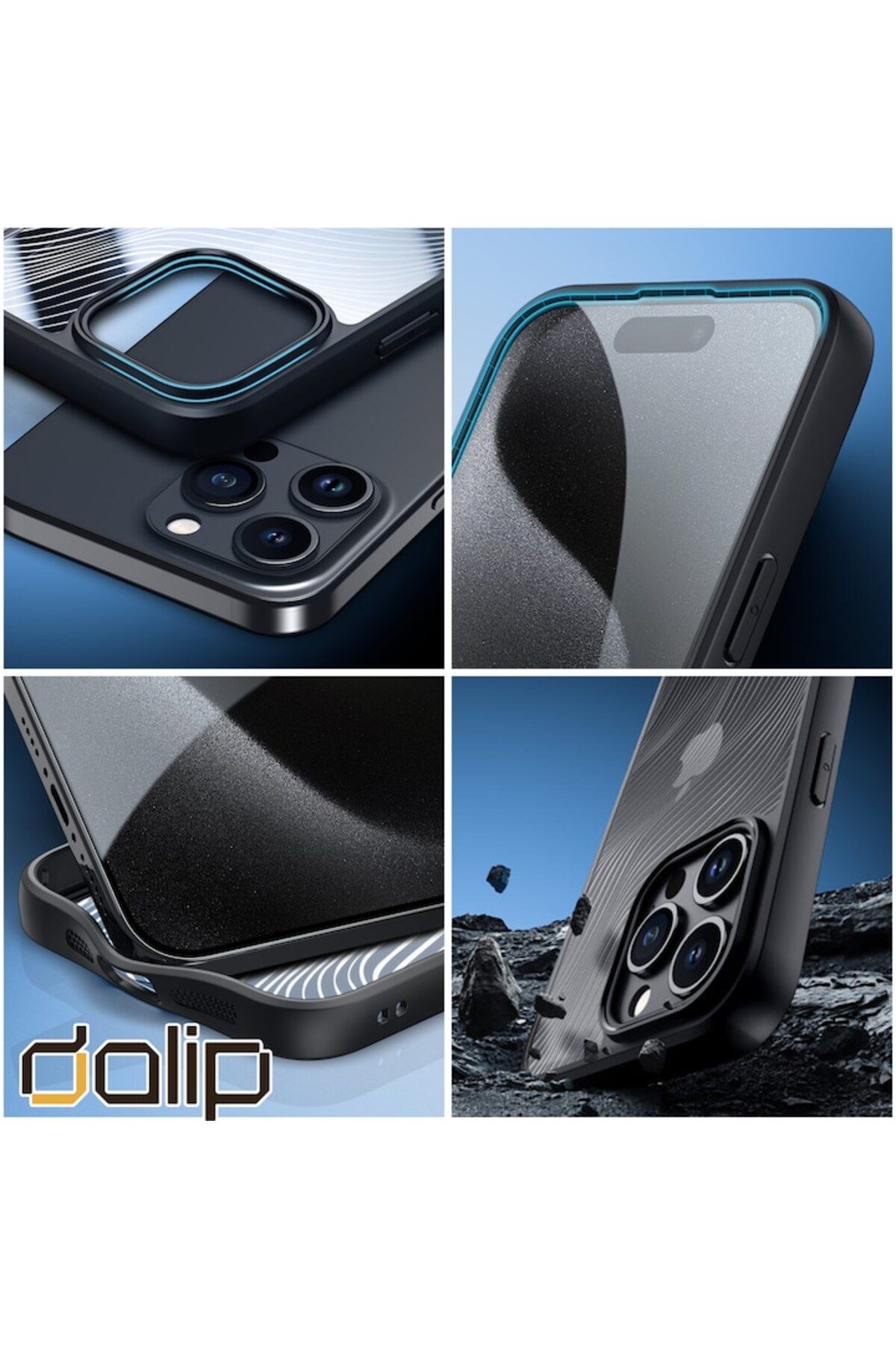 dalip-Husa pentru Google Pixel 7A, Wave Protect, Silicon, Negru-Transparent 3