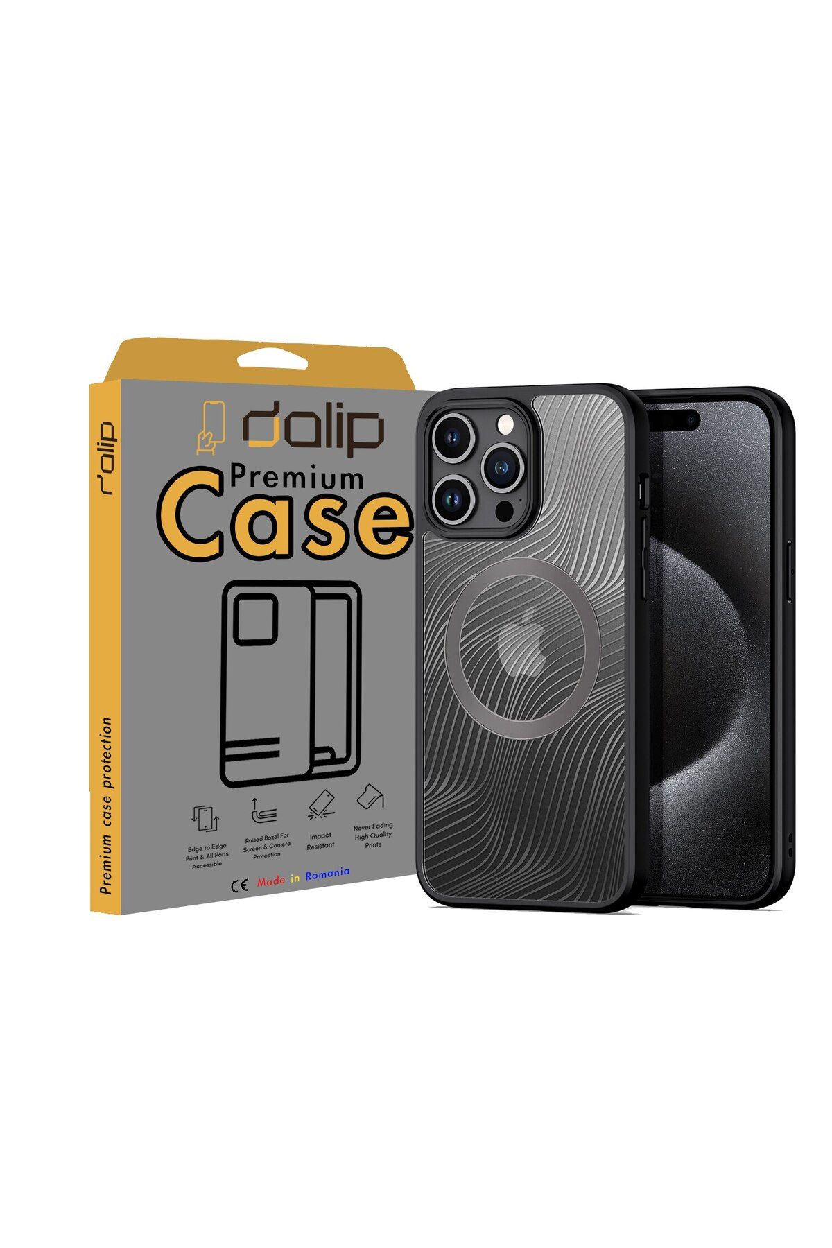 dalip-Carcasă pentru Google Pixel 8a, MagSafe Wave Protect, silicon, negru-transparent 4