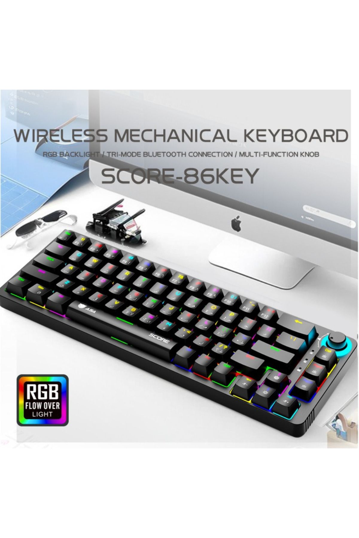 ASA-AL3B Score Wireless Gaming Keyboard with Simplified Sound Mixer and RGB Lighting 2