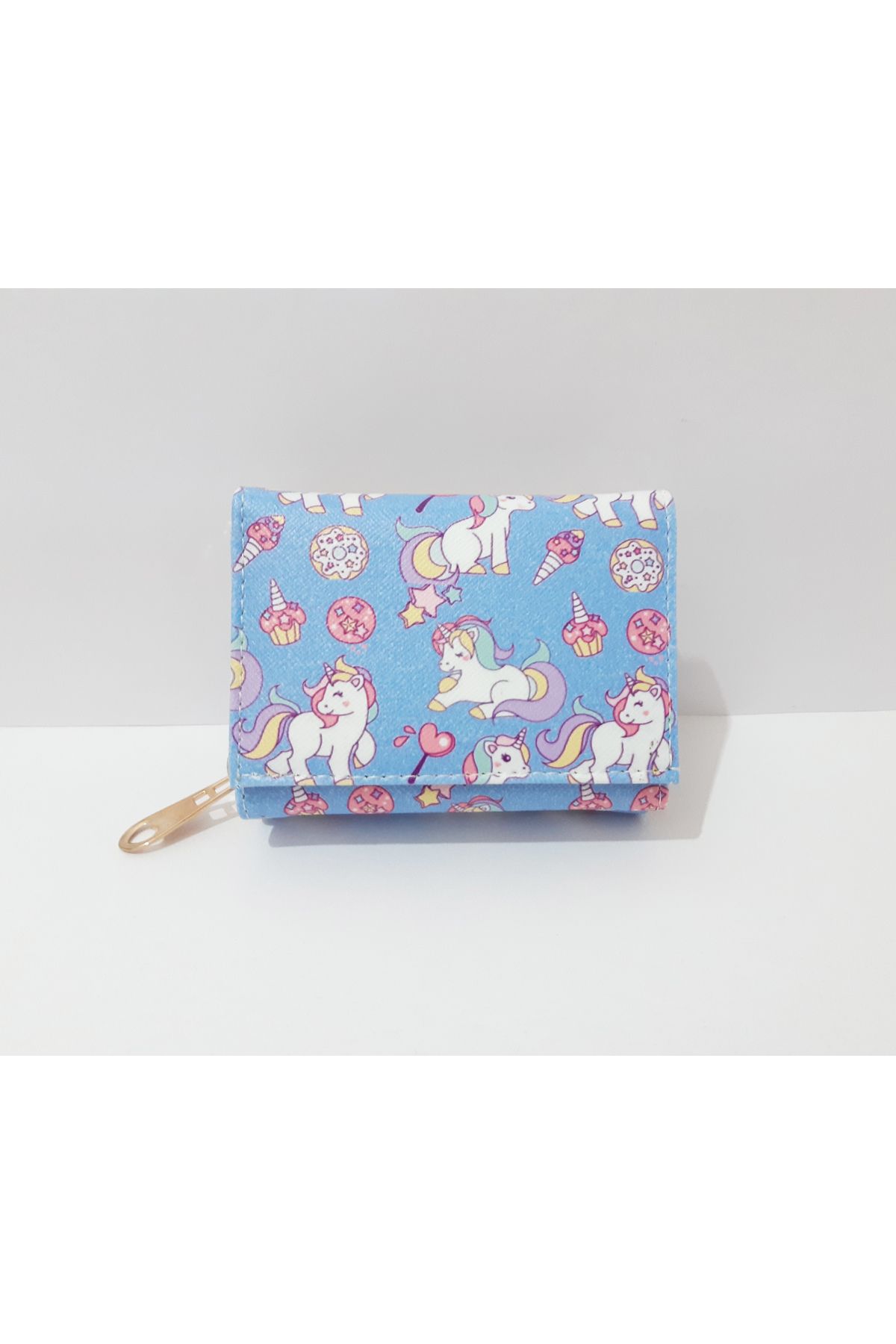 renkli çiçekler-Children's Wallet 11X8X4 cm Unicorn Patterned Children's Wallet 2