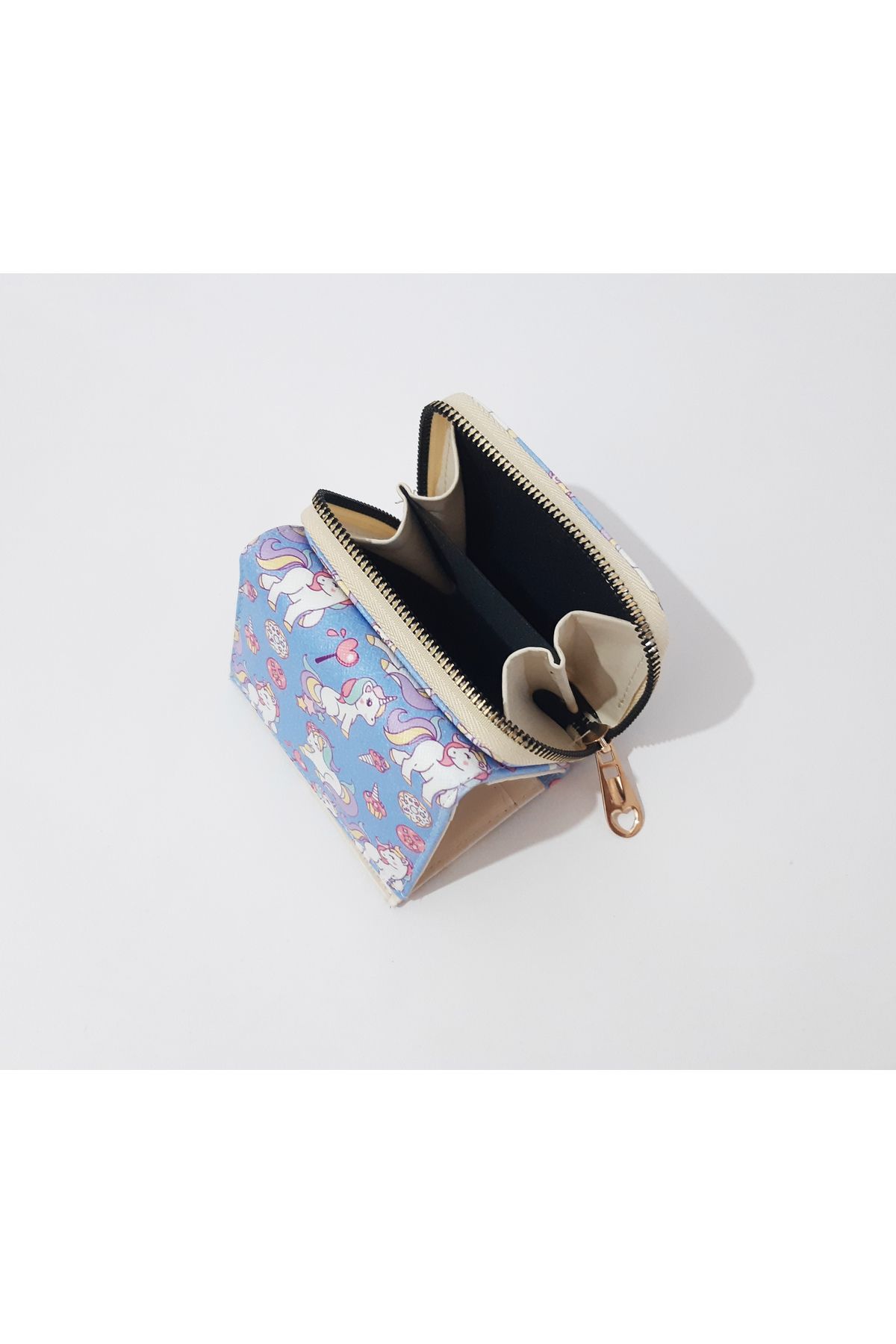 renkli çiçekler-Children's Wallet 11X8X4 cm Unicorn Patterned Children's Wallet 7