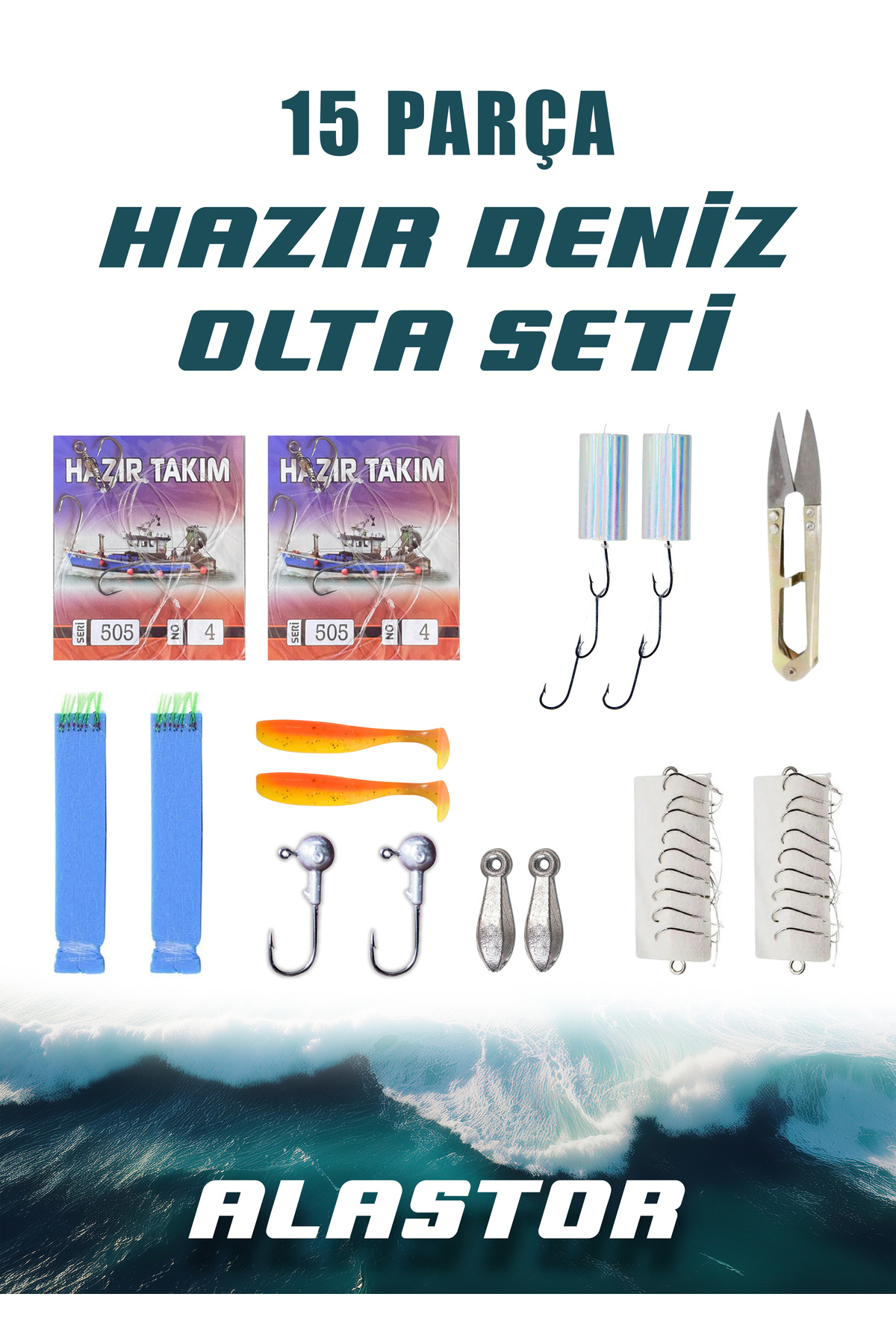 ALASTOR 15 Parça Hazır Set Olta Malzemeleri Olta Seti Balıkçılık