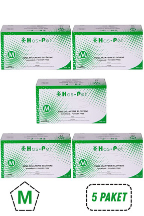 Has-Pet Haspet Vinil Pudrasız Eldiven Medium 5 Kutu
