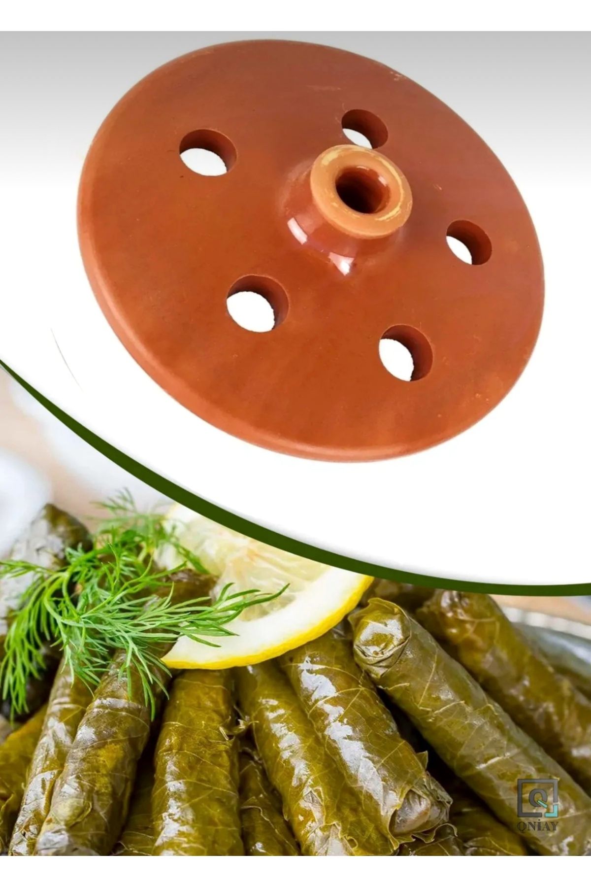 CEZVE HOME-Casserole Stuffed Wrap Stone-Ceramic Glazed Perforated Leaf Wrap Cooking Cover 18 cm 4