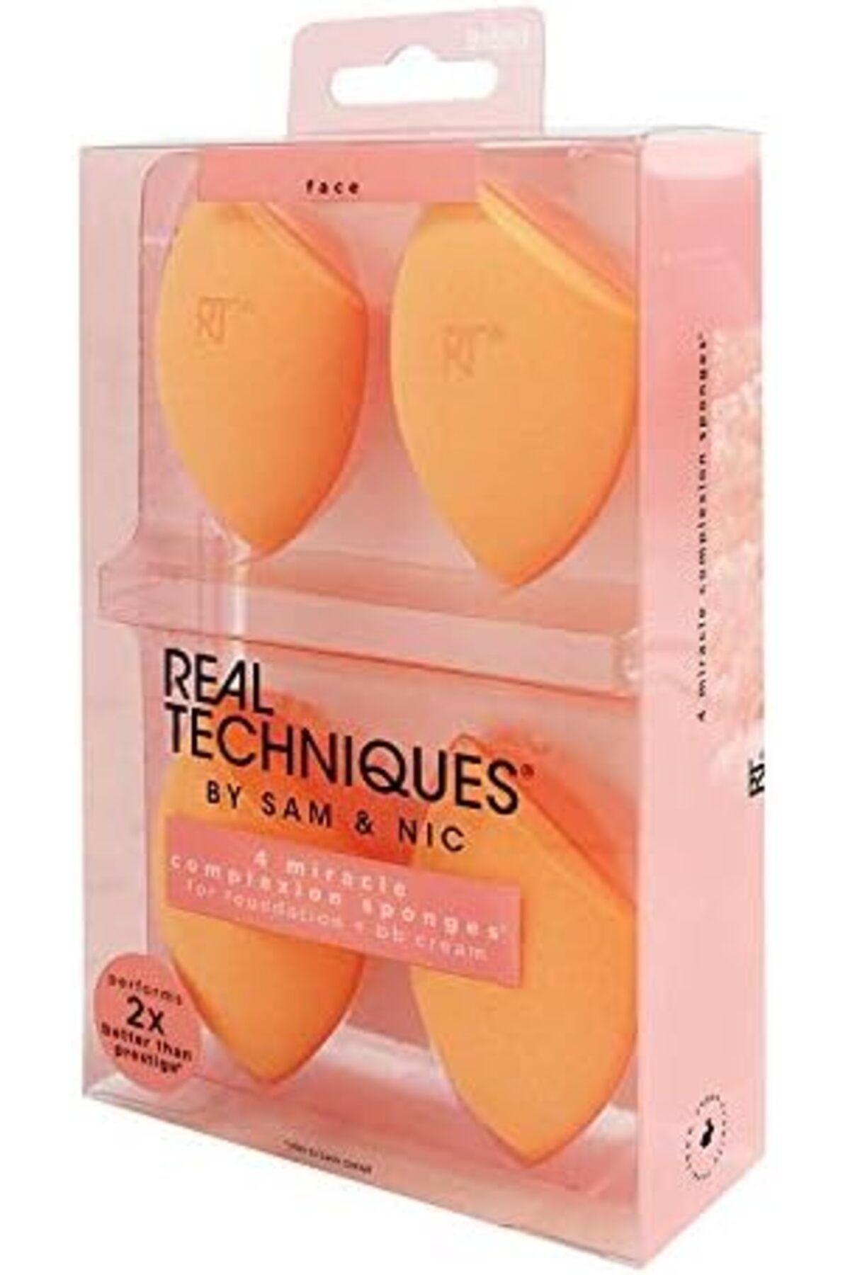 Real Techniques-Real Techniques Miracle Sponge Set - Pack of 4, Orange 4