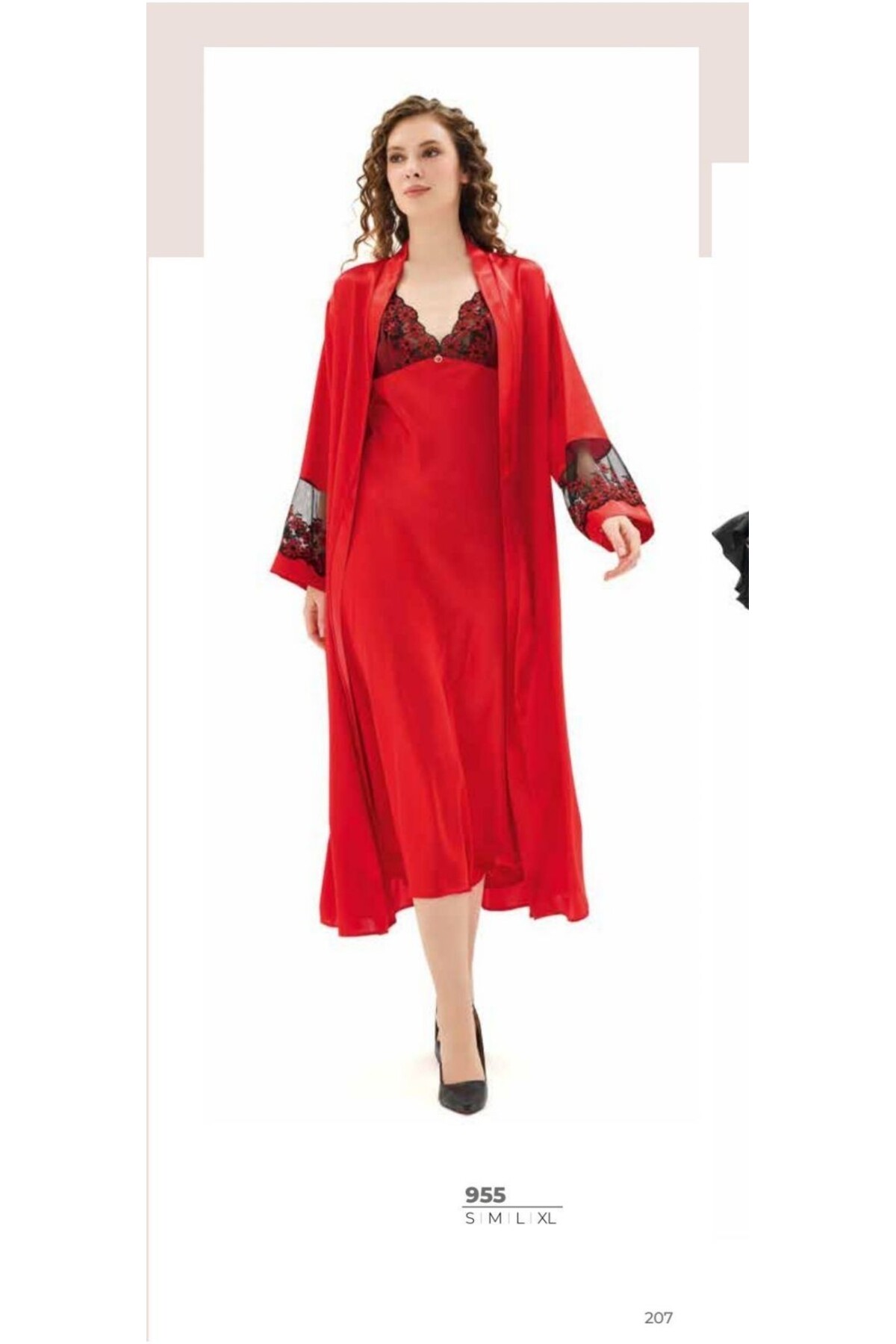 NightLove Kadın Uzun Gecelik Takım 955 MOONGİRL