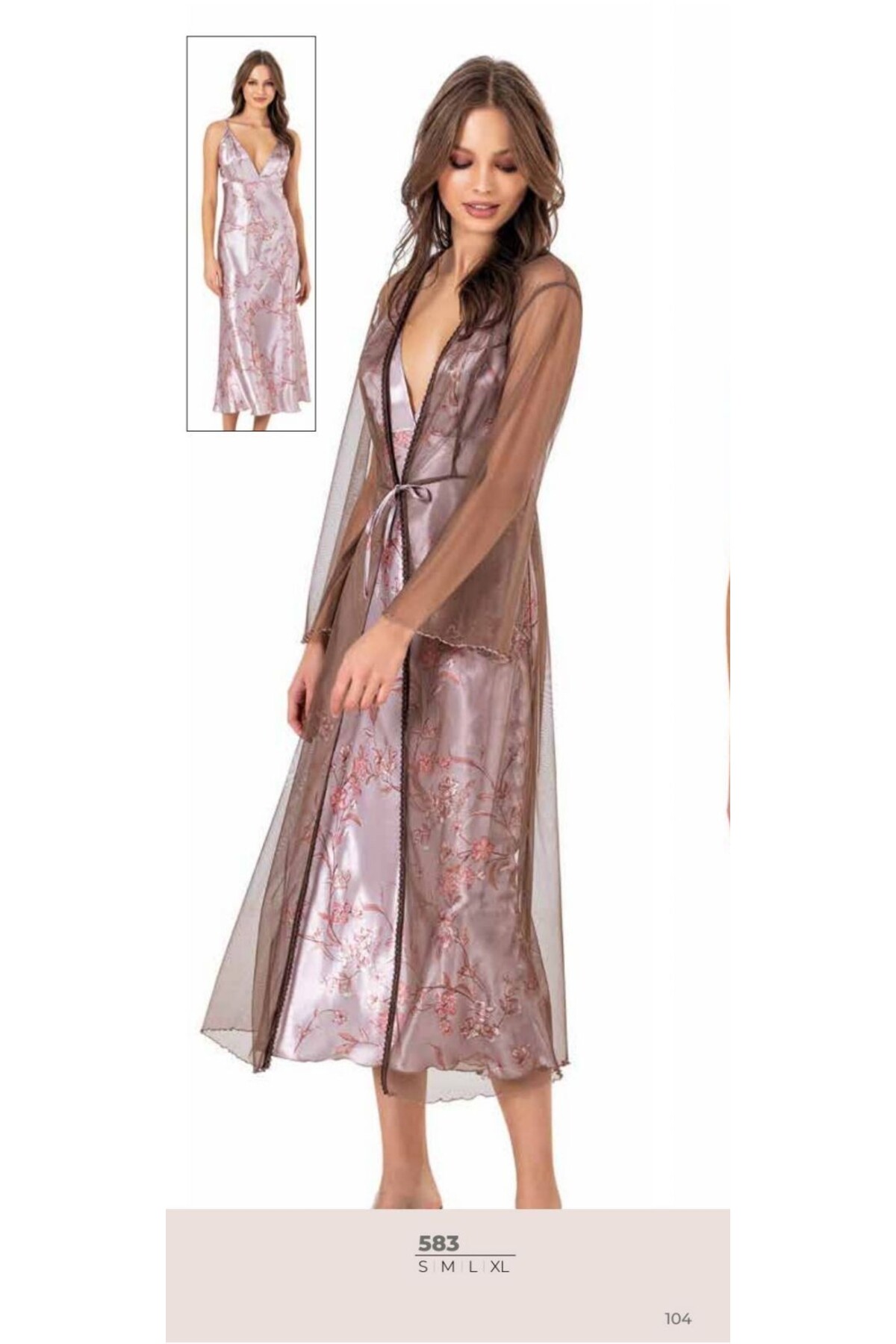 NightLove Kadın Uzun Gecelik Takım 583 MOONGİRL