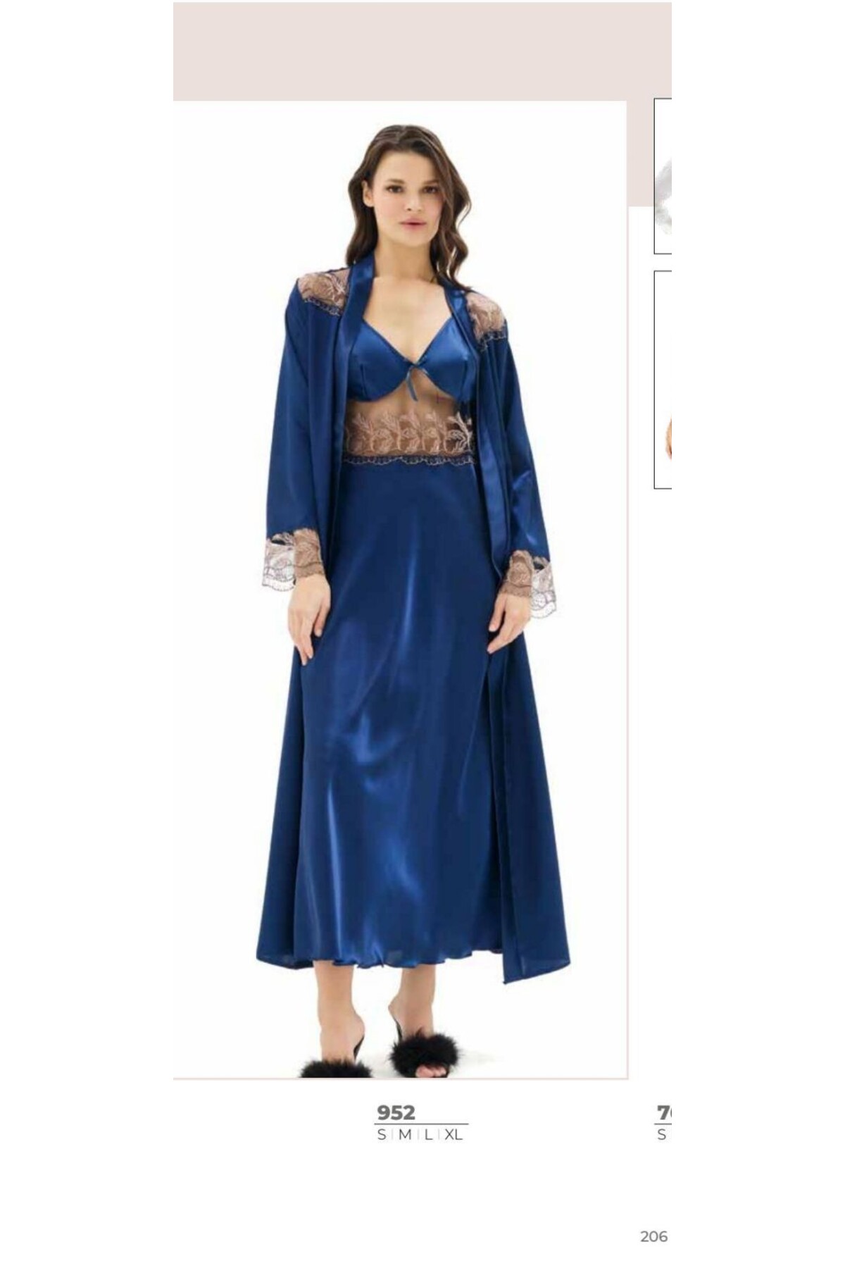 NightLove Kadın Uzun Gecelik Takım 952 MOONGİRL