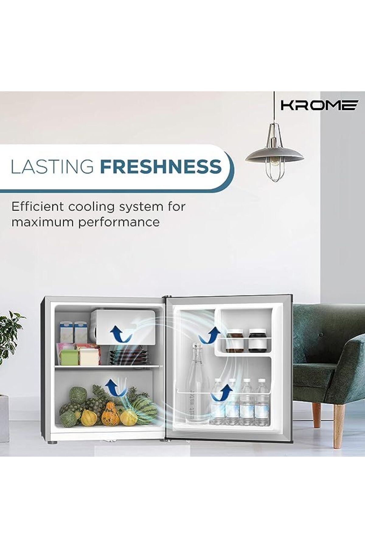 Krome-60L Single Door Refrigerator | Energy Class A+ | Ideal for Small Spaces | KR-RDC60H 4