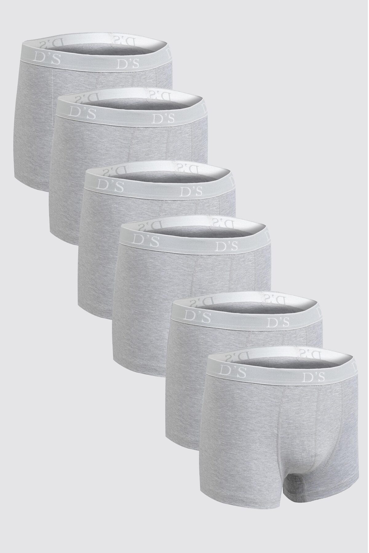 دی اس دامات ست بوکسور 6 تکه کشی لیکرا با کمر کشی خاکستری دی‌اس دامات